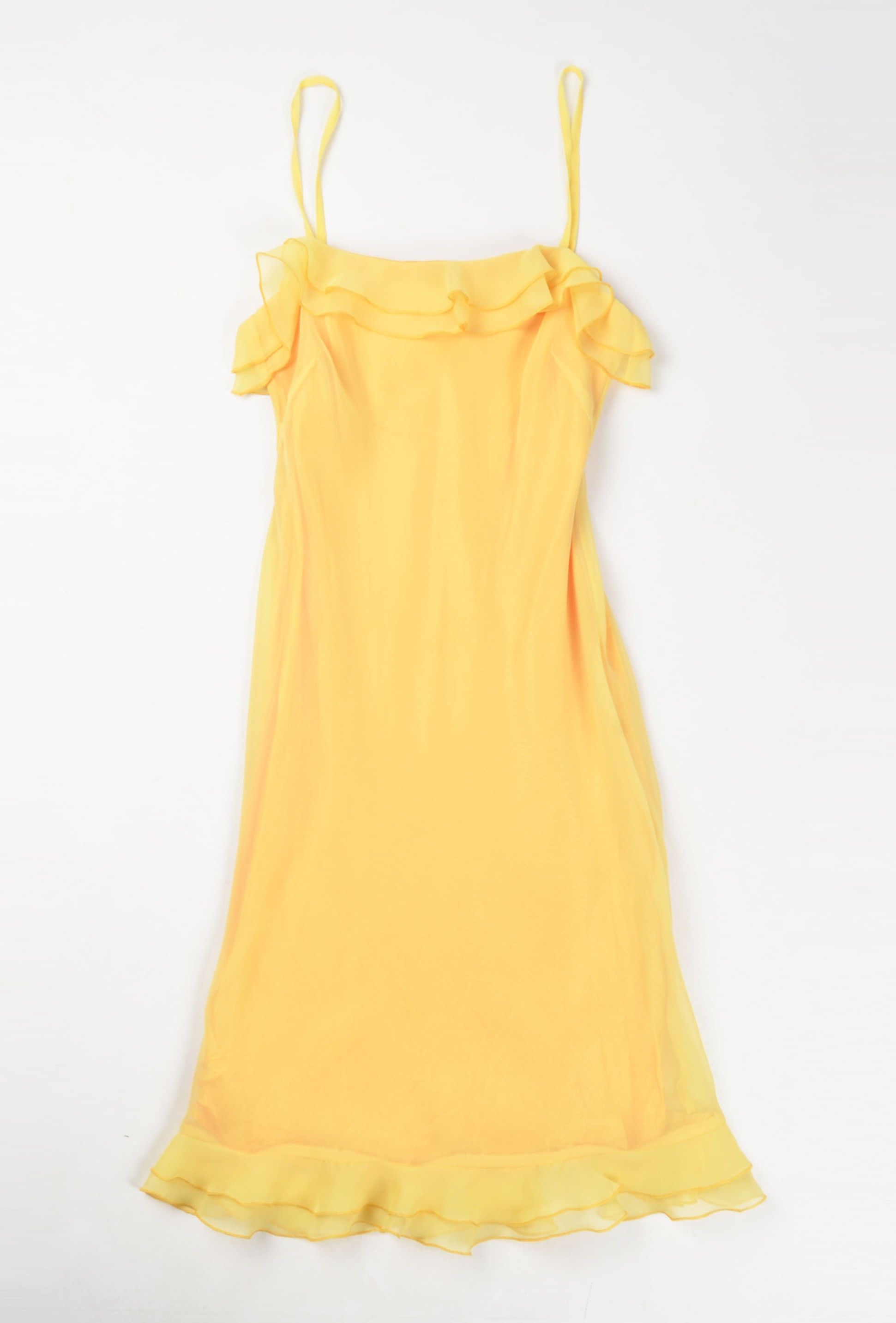 Other Vintage Chou Chou 90's Ruffle Yellow Coquette Dress Size M / US 6-8 / IT 42-44 - 4 Thumbnail