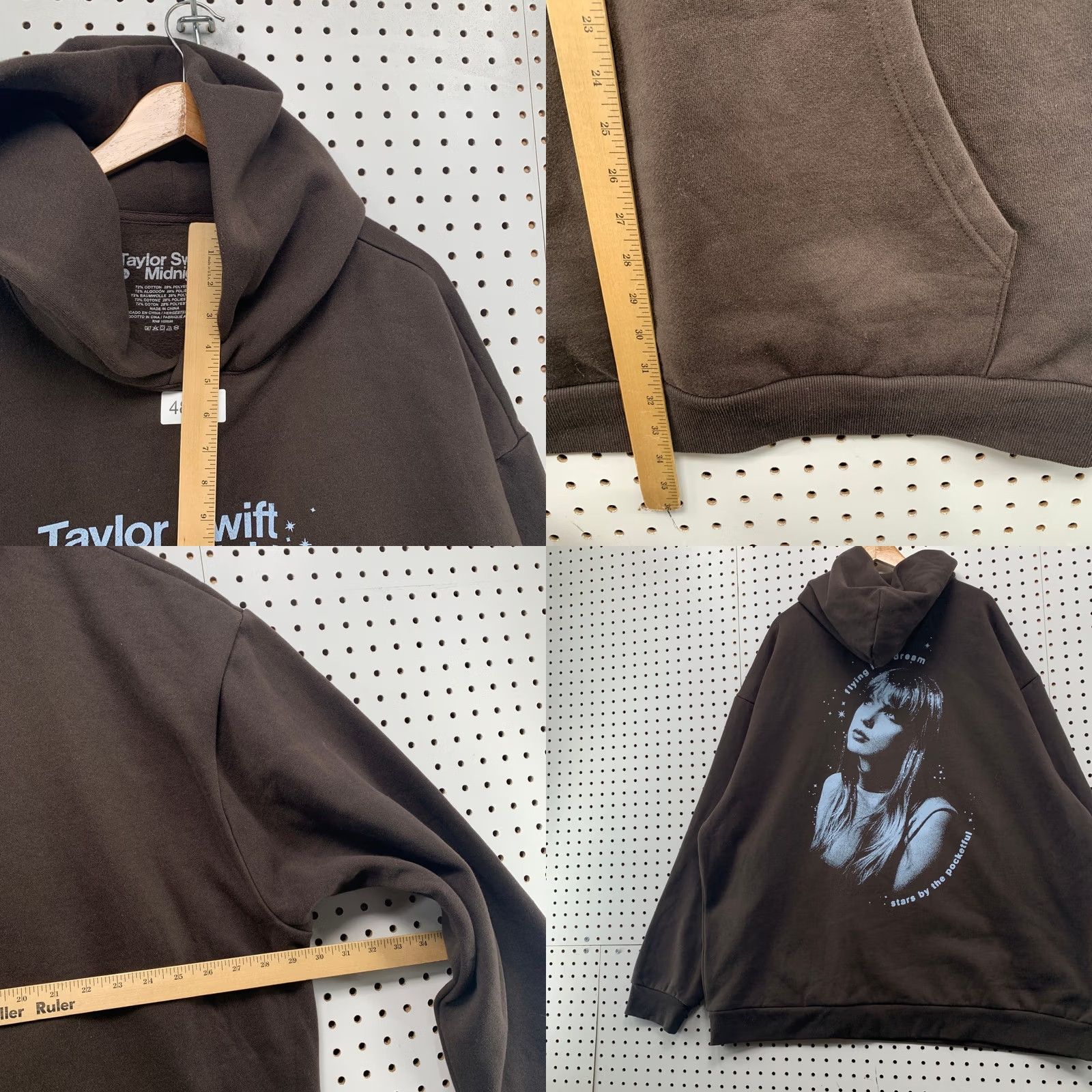 Vintage Taylor Swift Midnights Hoodie Mens 4XL Brown 20s Album Merch Pullover Sweatshirt Size US XXL / EU 58 / 5 - 8 Thumbnail