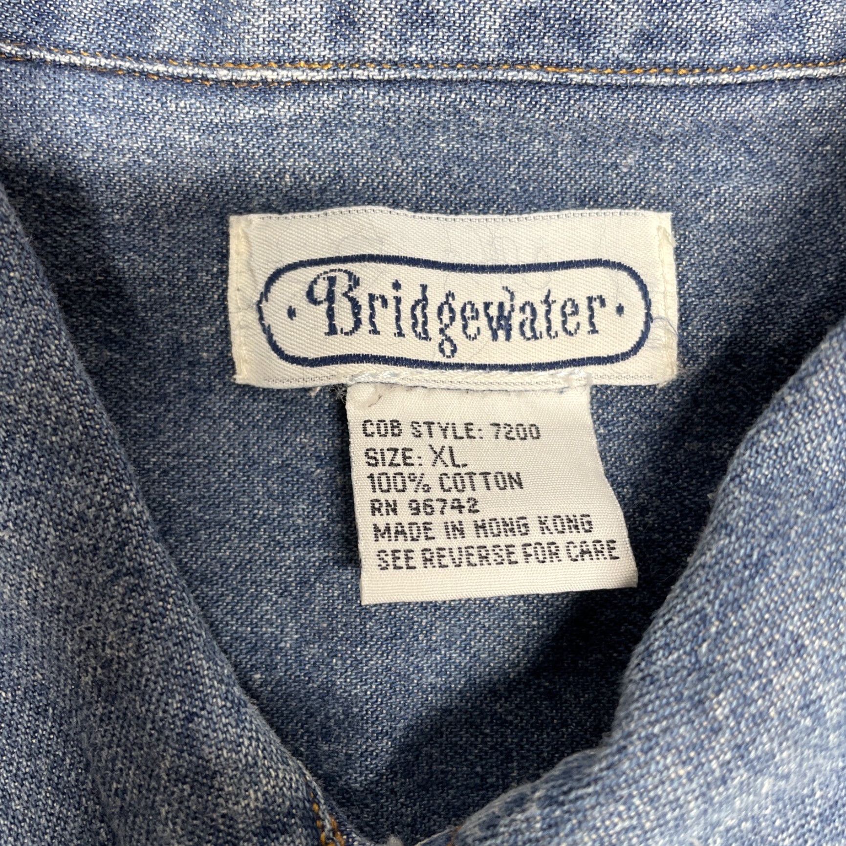 Vintage VINTAGE Bridgewater Blue Jean Vest Women XL Button Up Pockets Cotton Basic Jacket Size 40" / US 18 - 2 Thumbnail