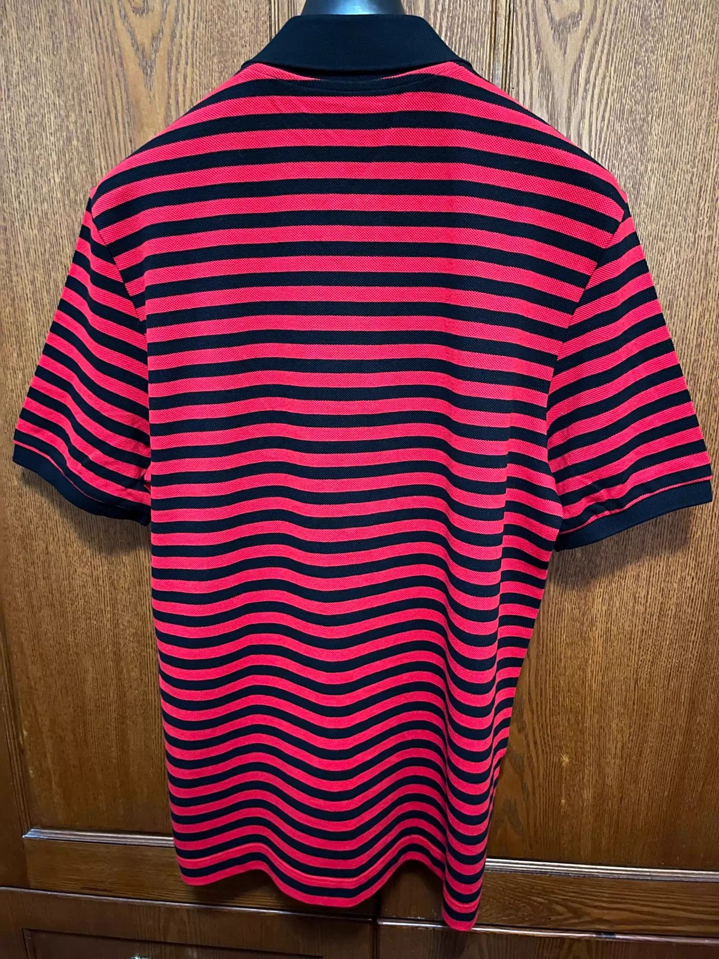 Gucci Gucci Red Black Stripe Fitted Polo L (Italy) Size US L / EU 52-54 / 3 - 2 Thumbnail