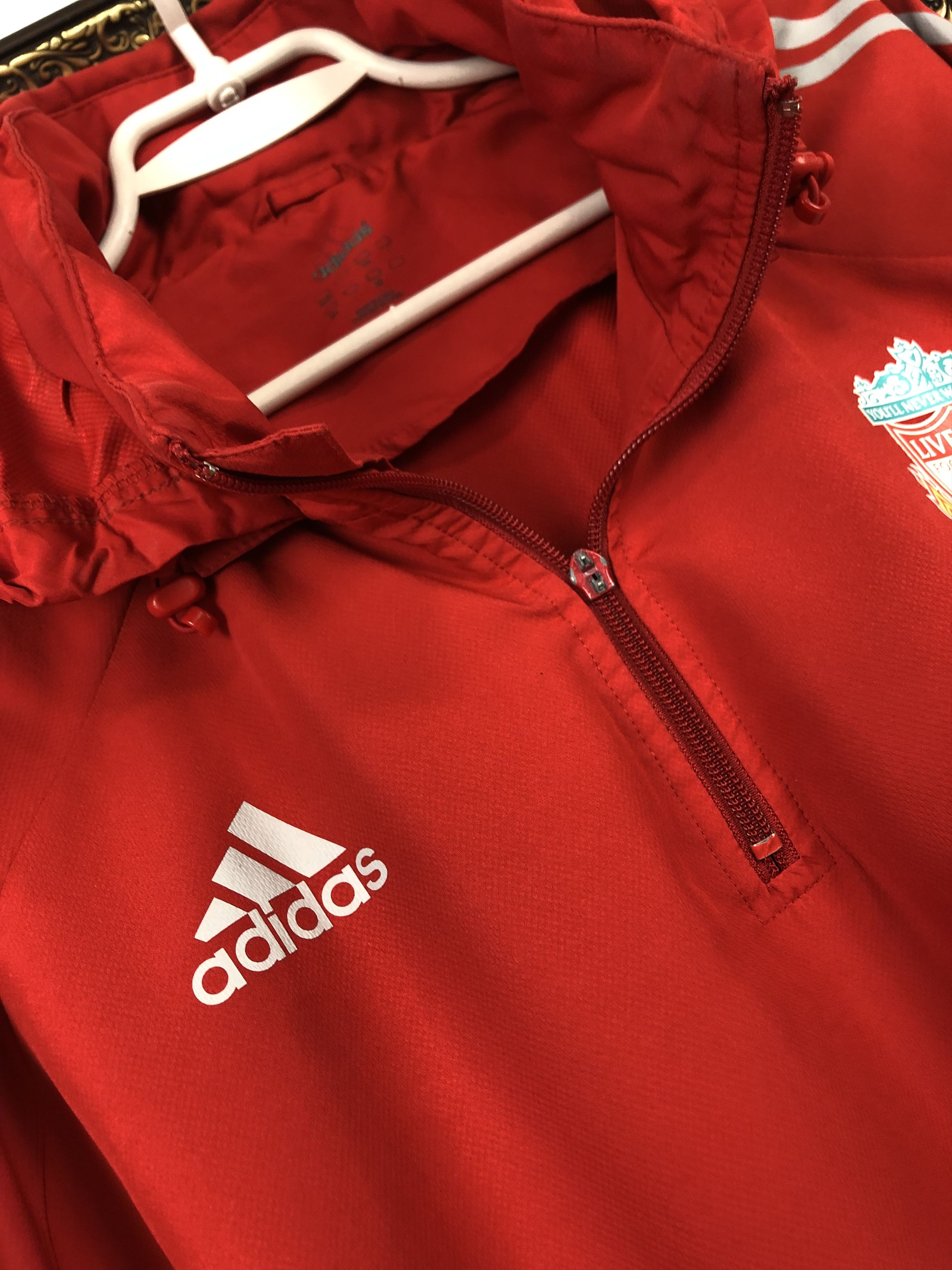 Adidas Vintage Liverpool Football Jacket Sweatshirt Hooded Soccer Size US L / EU 52-54 / 3 - 4 Thumbnail