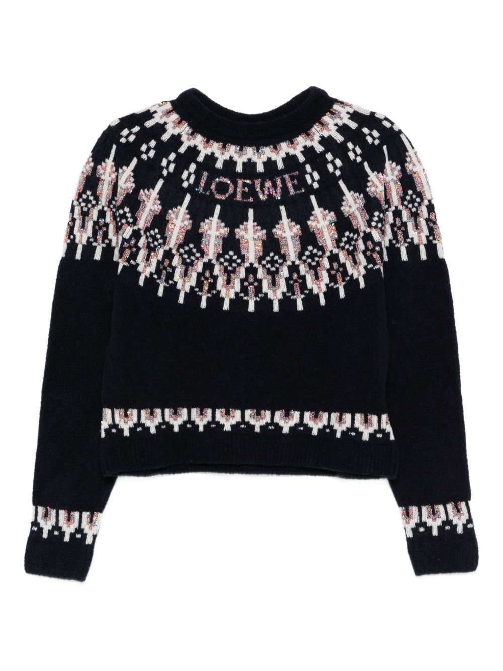 Loewe WOOL BLEND CREWNECK SWEATER Size L / US 10 / IT 46 - 1 Thumbnail