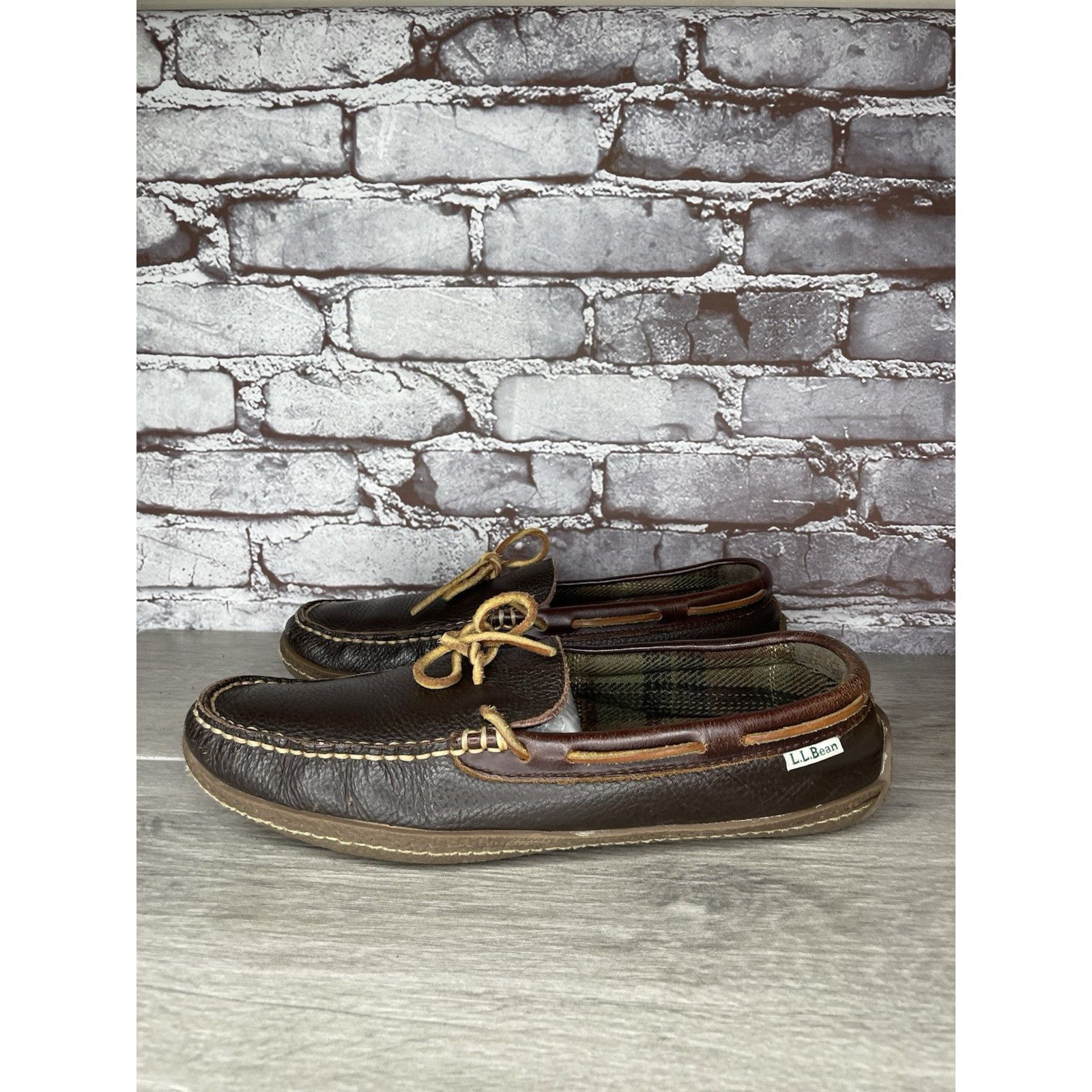 L.L. Bean L.L. Bean Pebble Brown Leather Moccasin Slip On Loafers Shoe Size US 10 / EU 43 - 9 Thumbnail