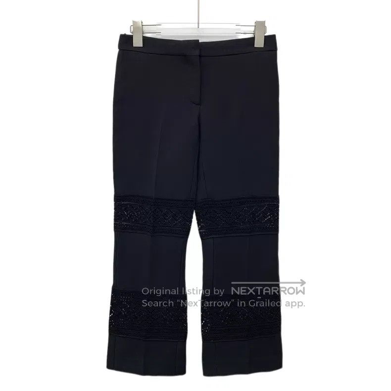 Alexander McQueen Alexander Mcqueen Black hollow stitched wool casual trouse Size 24" / US 00 / IT 34 - 1 Thumbnail