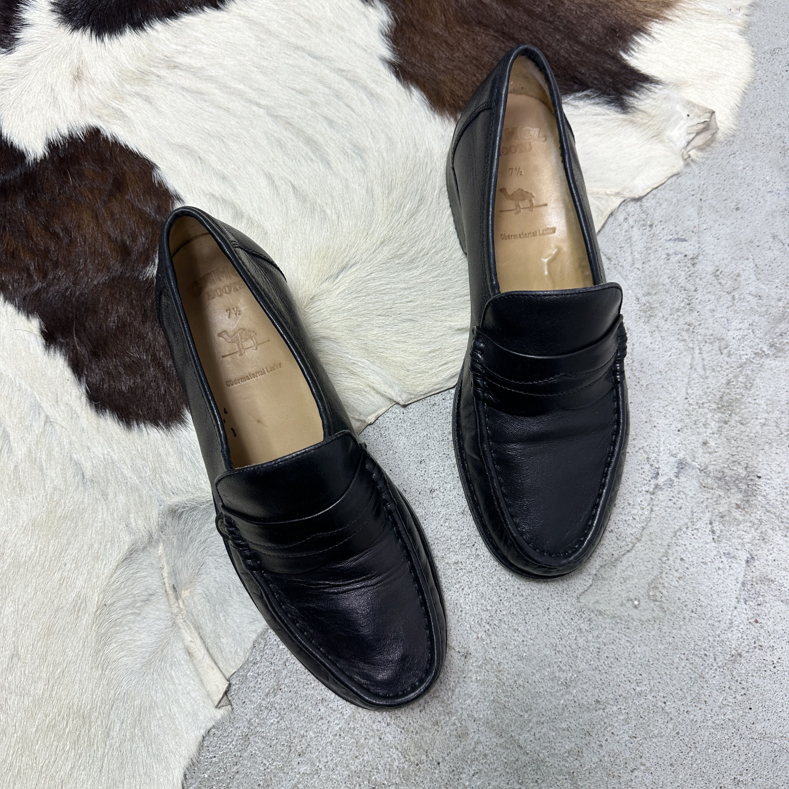 Vintage Vintage Avant Garde Camel Leather Loafers Y2K Size US 7.5 / EU 40-41 - 3 Thumbnail