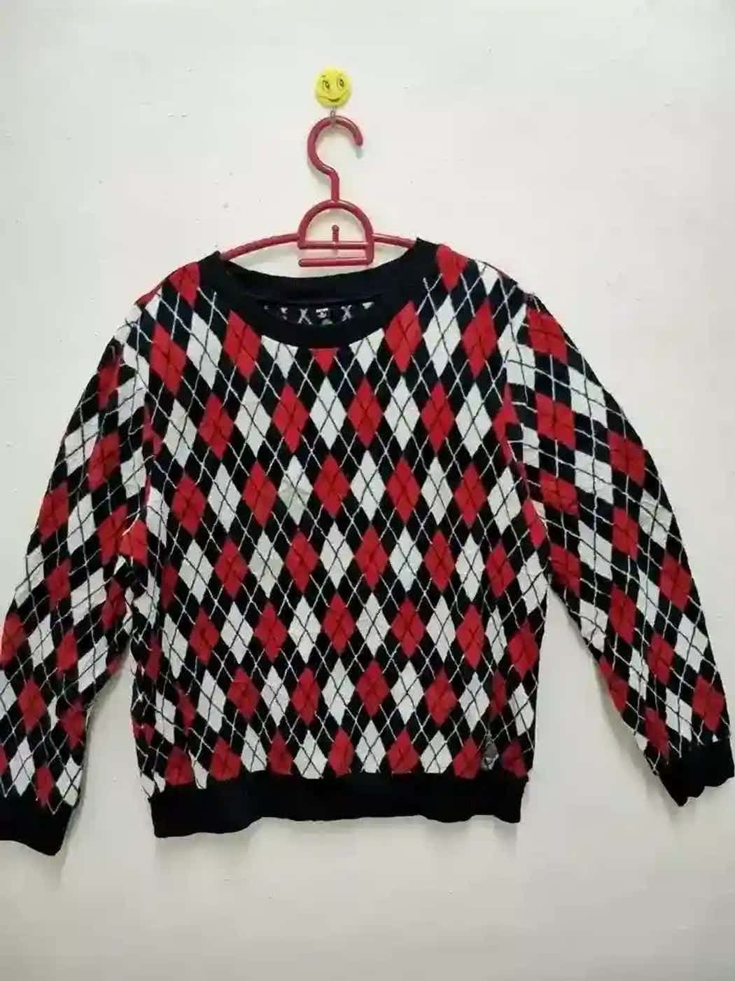 Japanese Brand Rare! Multicoloured Diamond Design Sweatshirt Size US L / EU 52-54 / 3 - 1 Thumbnail