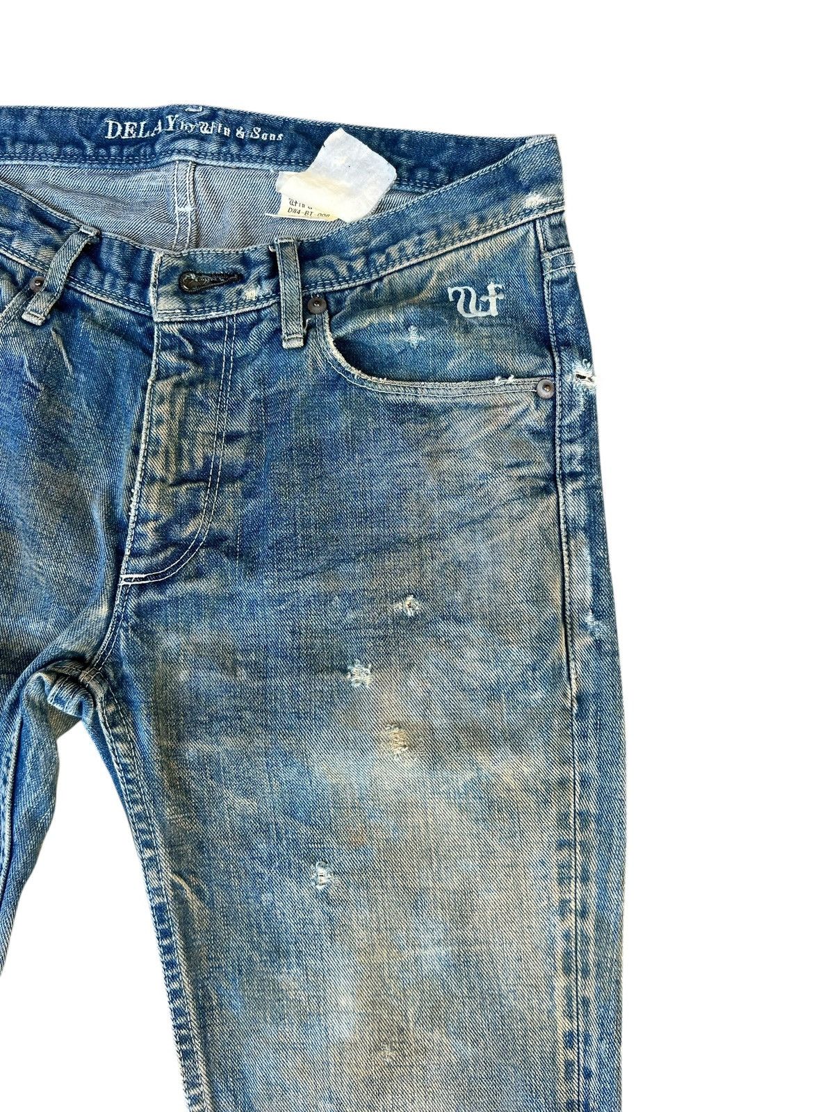 Japanese Brand Dirty Mud Stains Distress Denim Ufin & Sons Flare Jeans Size US 30 / EU 46 - 11 Thumbnail