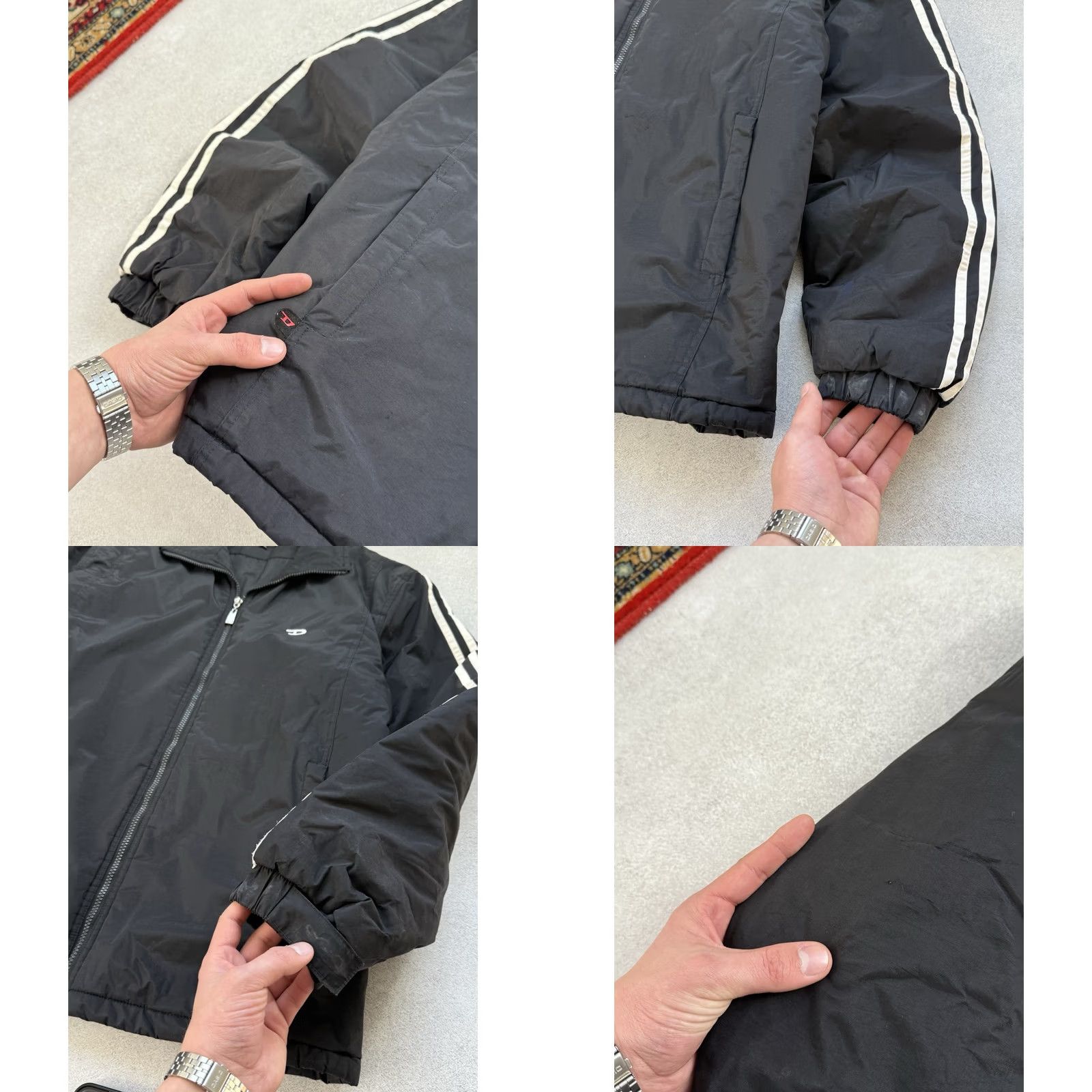 Diesel VINTAGE Diesel Bomber Jacket Distressed Black Nylon Men’s XL Logo Y2K 90s Size US XXL / EU 58 / 5 - 8 Thumbnail