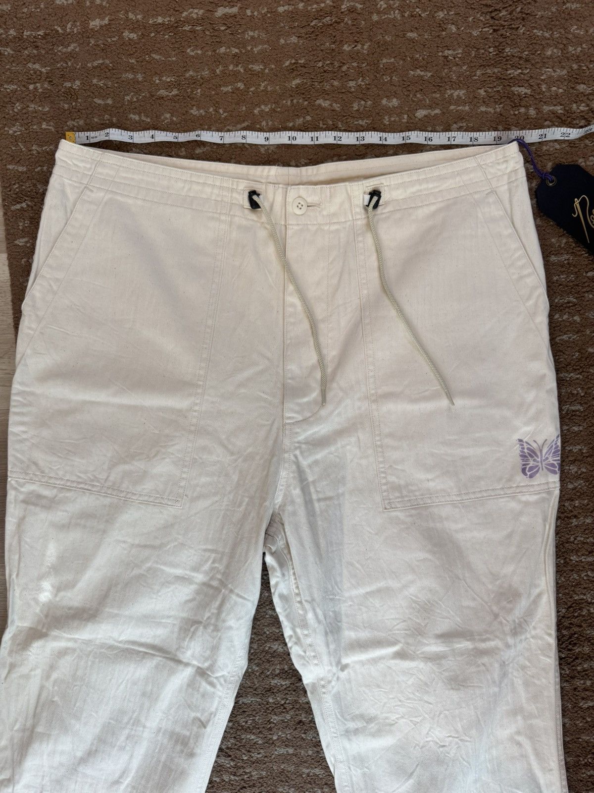 Needles Needles Herringbone String Fatigue Trousers in Off-White Size US 40 / EU 56 - 5 Thumbnail