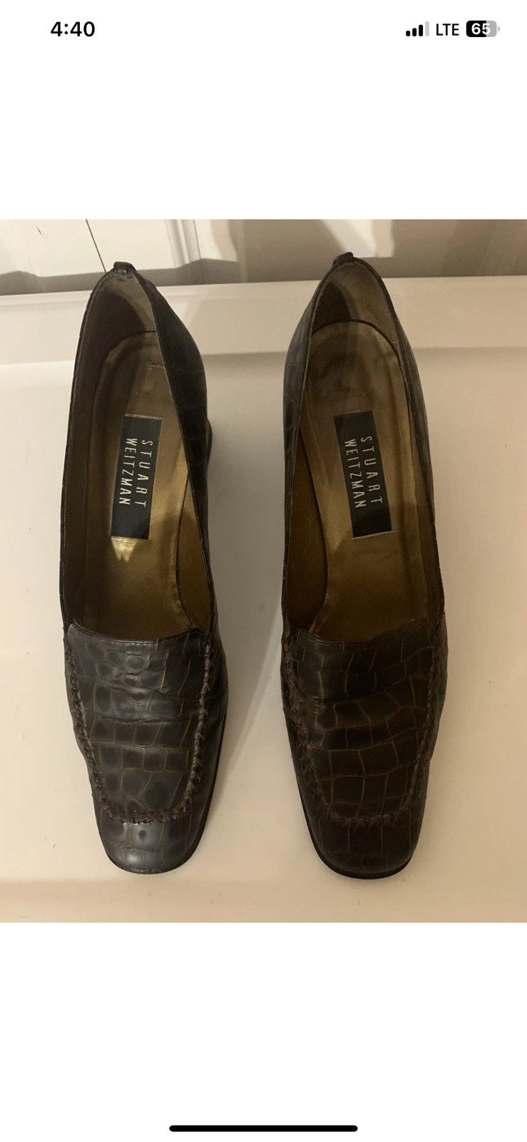 Stuart Weitzman Stuart weitzman womens sz 8.5AA croc print chocolate heels Size US 8.5 / IT 38.5 - 4 Thumbnail