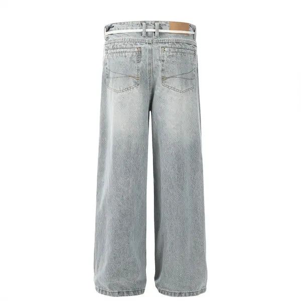 Japanese Brand American retro washed distressed simple loose lace-up jeans Size US 32 / EU 48 - 3 Thumbnail