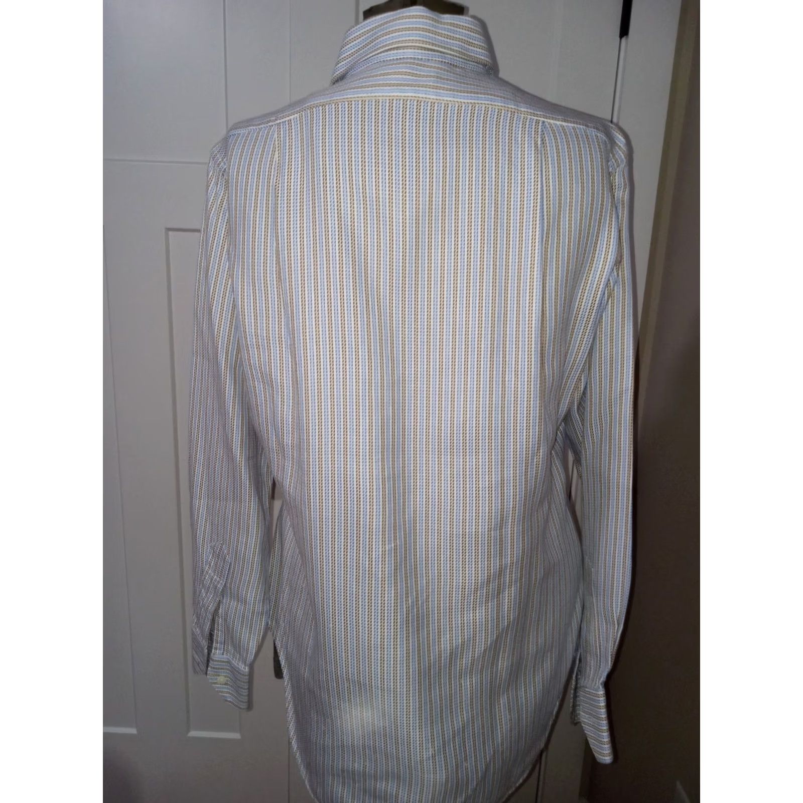 Vintage Essenza Striped Button-Up Shirt Womens L Blue Size L / US 10 / IT 46 - 7 Thumbnail