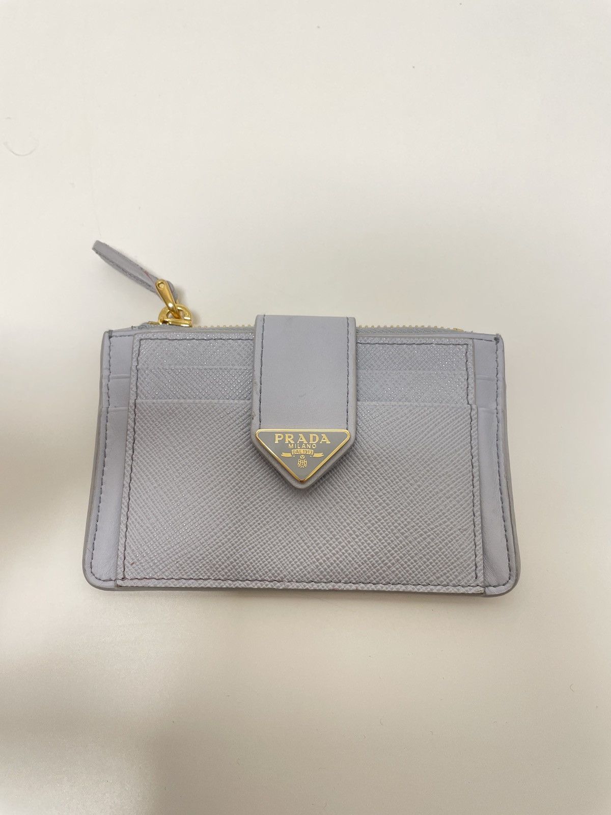 image of Prada Wallet Zip And Cardholder in Grey, Women's