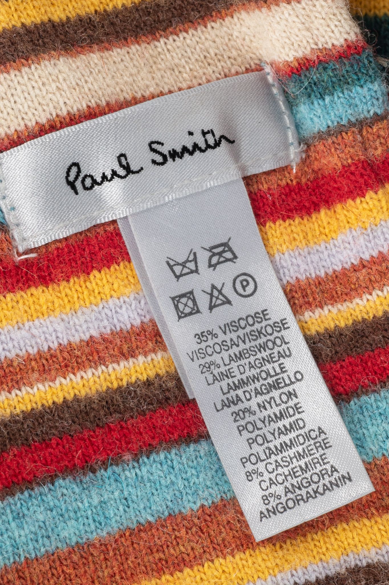 Paul Smith Paul Smith Multicolour Wool & Cashmere-Blend Striped Scarf Size ONE SIZE - 3 Thumbnail
