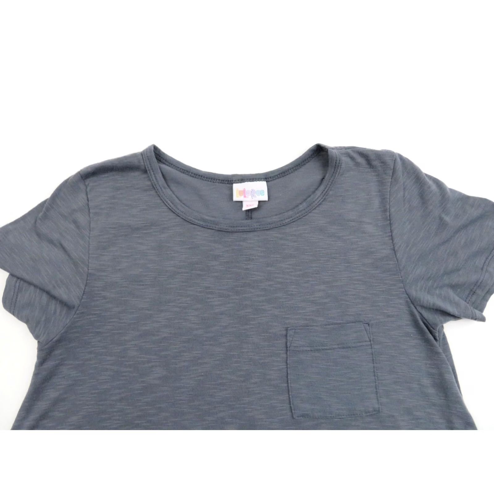 Vintage LULAROE Carly Dress 2XS Gray Solid Stretch High Low Swing Women’s Tee Dress Shor t Sleeve Casual Kn ee Length Size XXS / US 00 / IT 34 - 4 Thumbnail