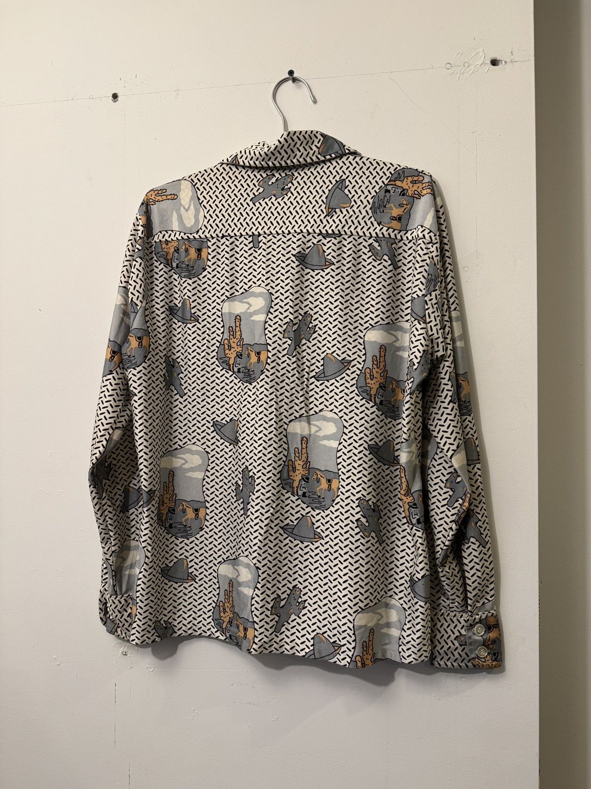 Vintage Vintage 70s Qiana Silky Nylon Cactus Cowboy Western Shirt Size US L / EU 52-54 / 3 - 4 Thumbnail