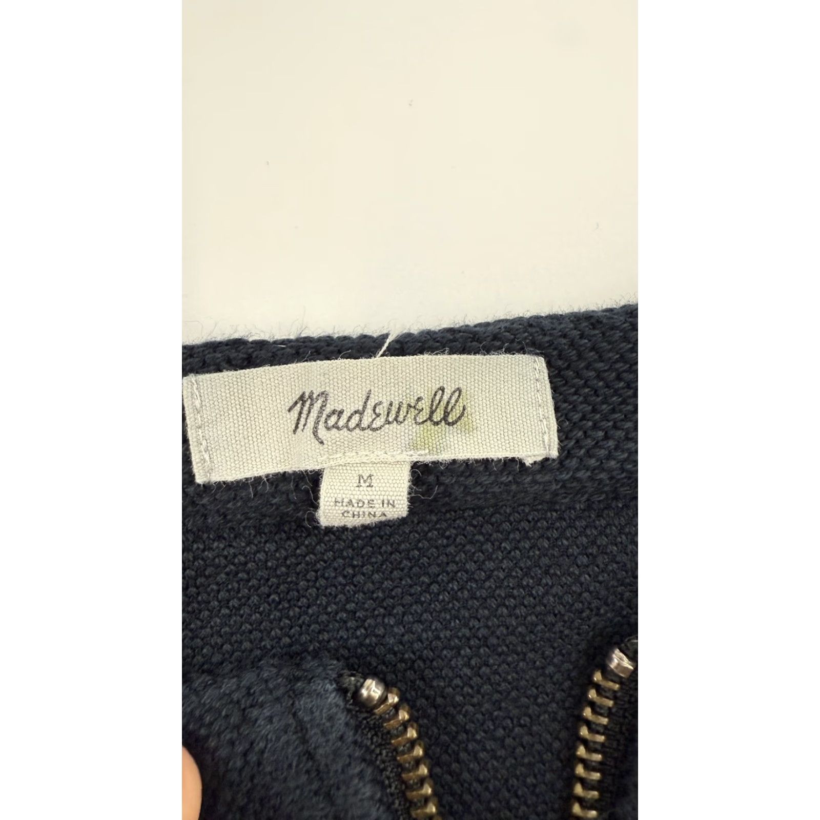 Madewell Madewell Jacket Womens Medium Black Full Zip High Low Hem Pocket Cotton E9709 Size M / US 6-8 / IT 42-44 - 4 Thumbnail