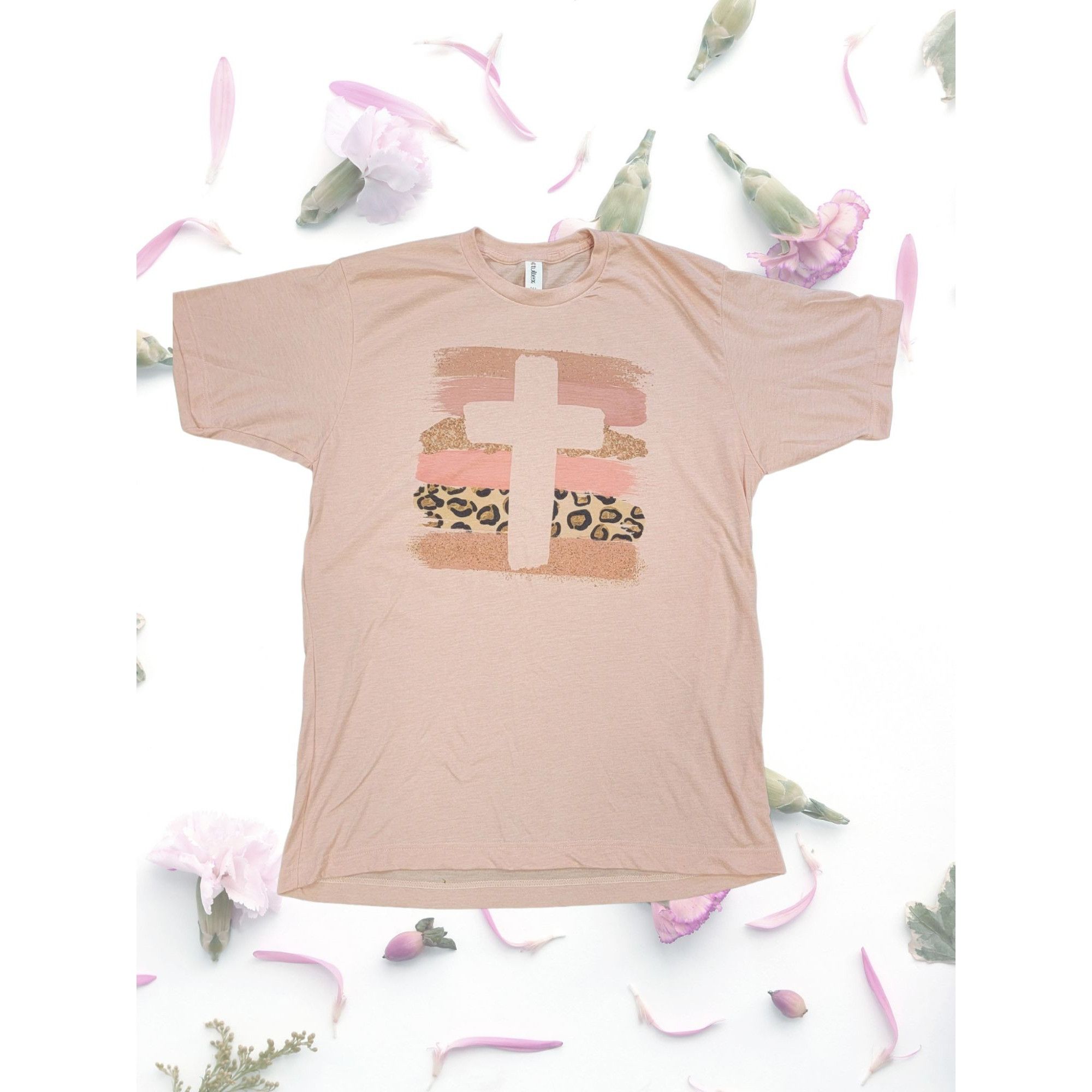 Tultex Christian Graphic Tee With Cross & Leopard Print XXL By Tult Size XXL / US 16-18 / IT 52-54 - 1 Thumbnail