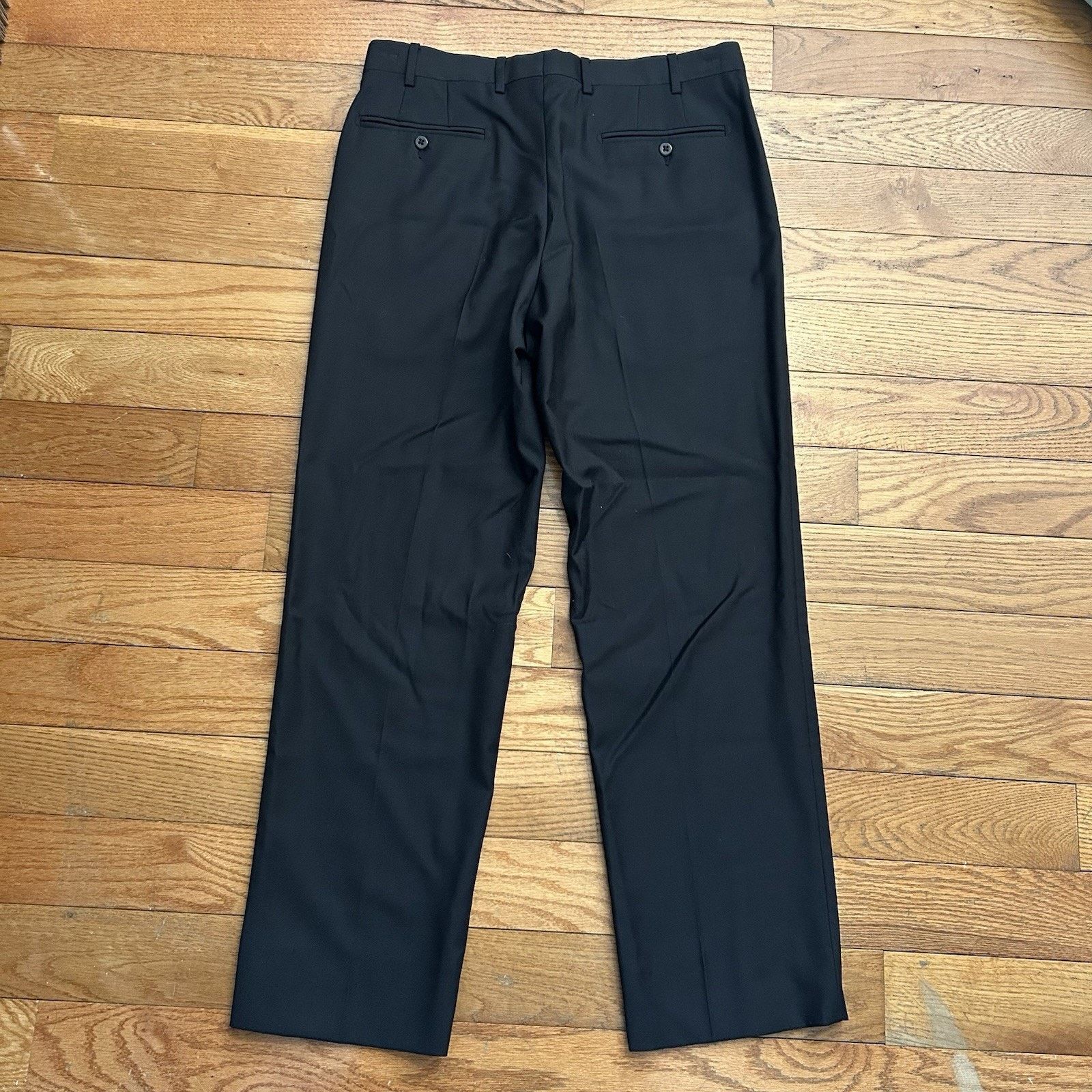 Zanella Devon Black 100% Wool Pleated Trousers Suit Pants 33x29 Size US 33 - 6 Thumbnail