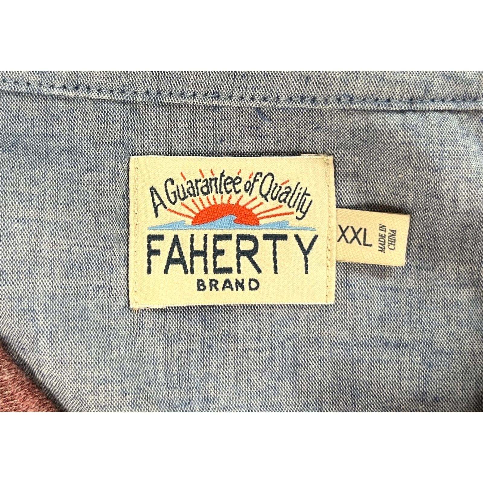 Faherty VINTAGE Faherty Movement Long Sleeve Polo Shirt Mens 2XL Merlot Organic Cotton Blend Polo Classic Pockets 80% Organic Cotton, 20% Polyester Size US XXL / EU 58 / 5 - 6 Thumbnail