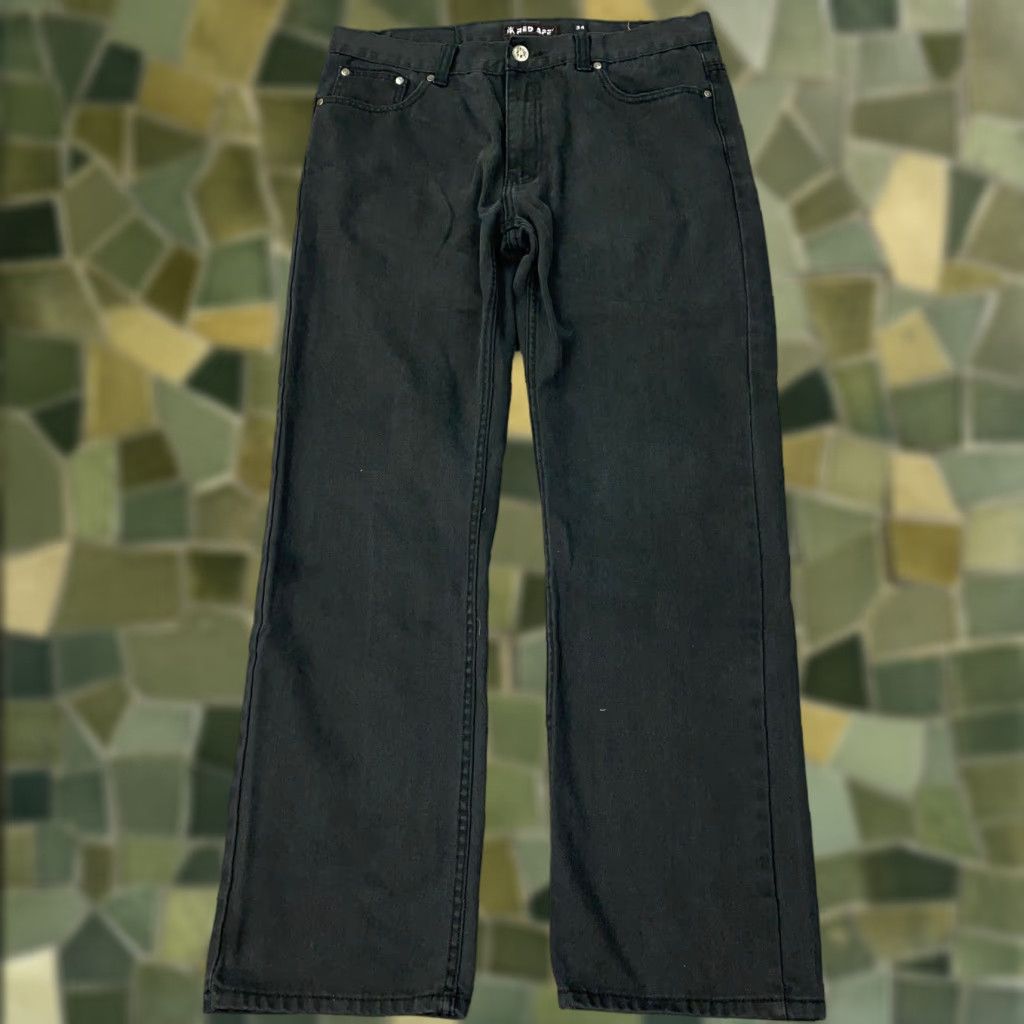 Denime Red Ape Jeans Mens Size 34 Black Denim Baggy Hip Hop Streetwear Grunge Y2K Size US 34 / EU 50 - 1 Thumbnail