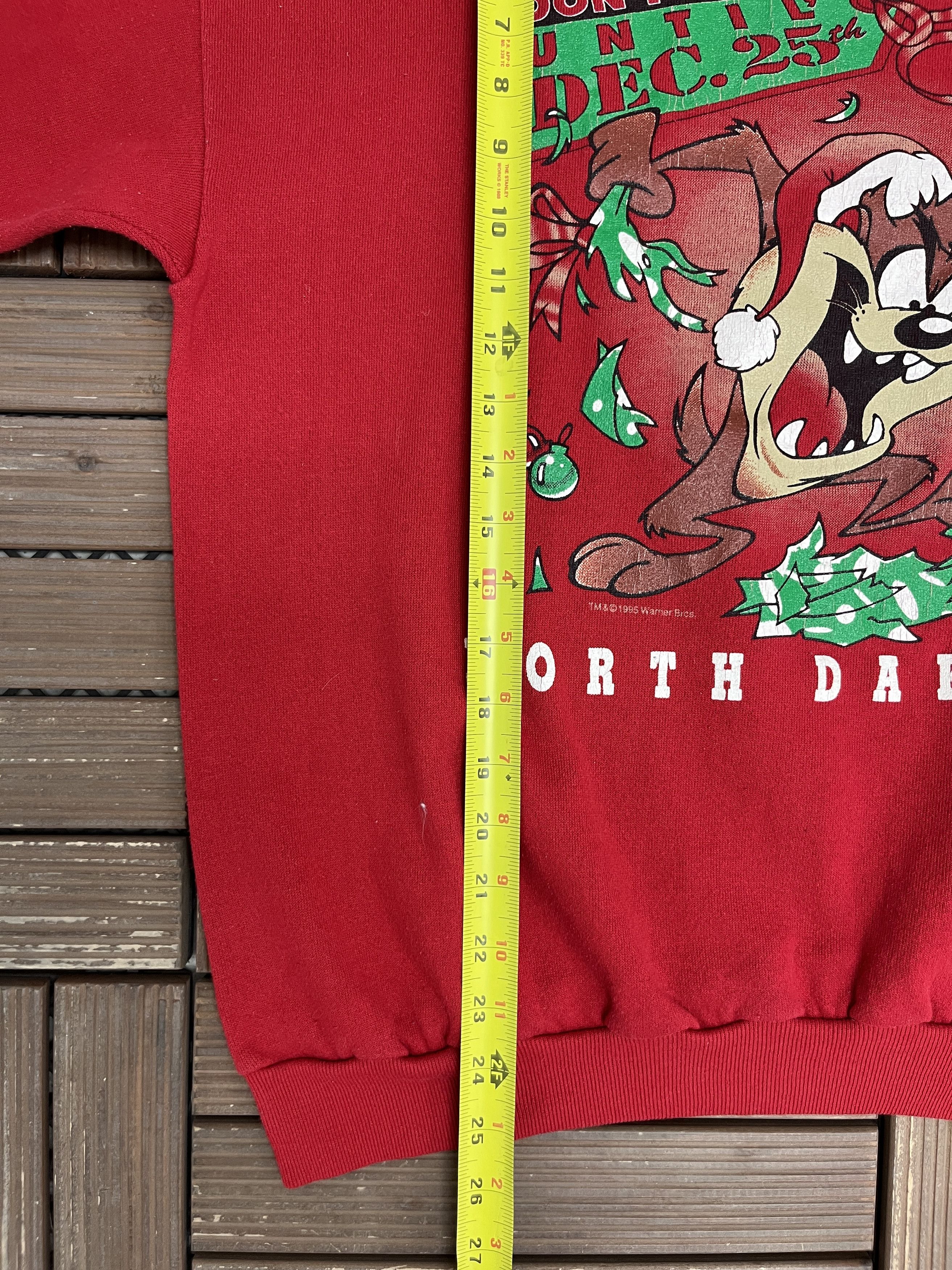 Vintage Taz Don't Open Until Christmas Vintage Red Crewneck Sweater Size US L / EU 52-54 / 3 - 9 Thumbnail