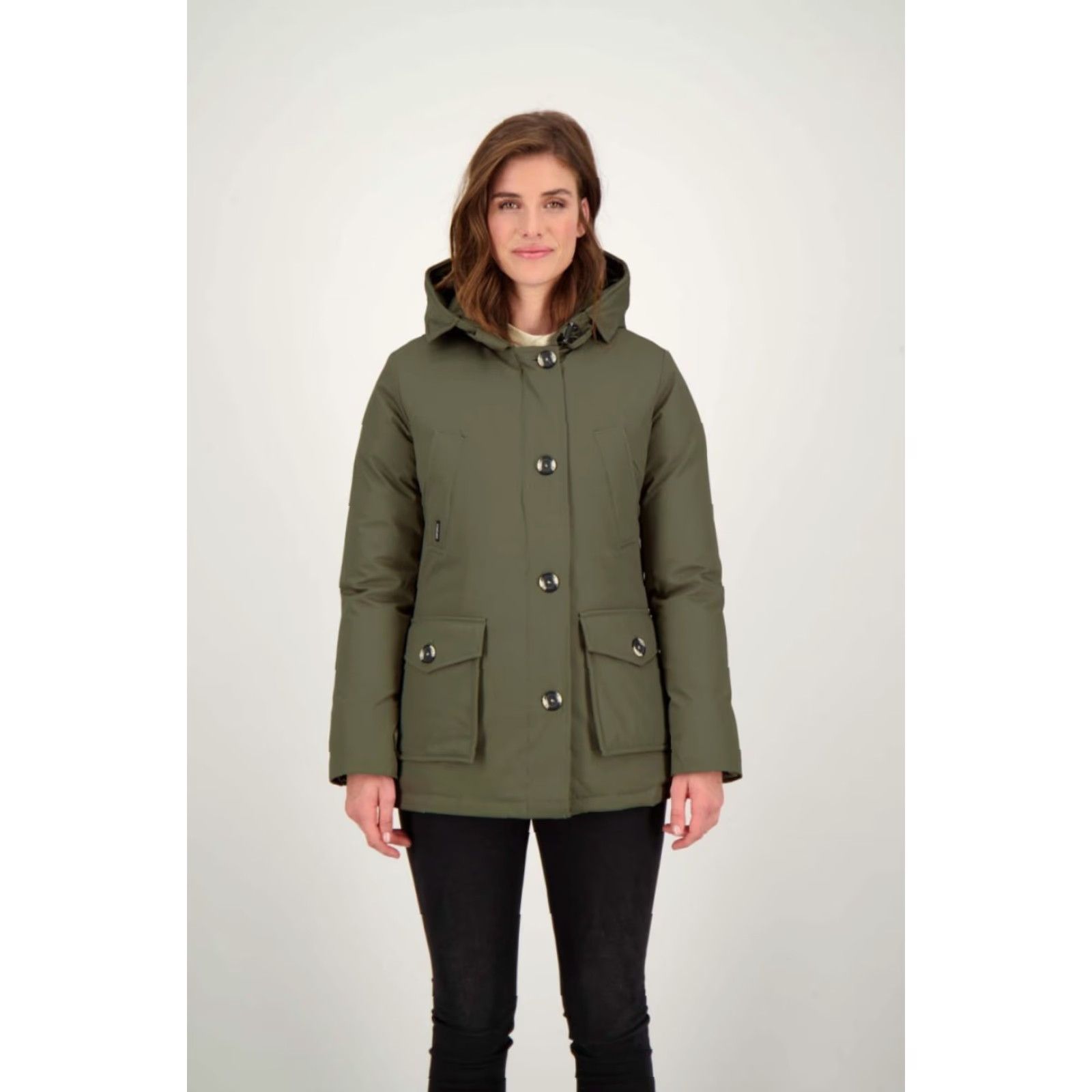 Vintage Woolrich Arctic Parka Womens Jacket Down Hooded 4 Pocket Nylon Canvas Green Winter Medium Regular Size M / US 6-8 / IT 42-44 - 3 Thumbnail