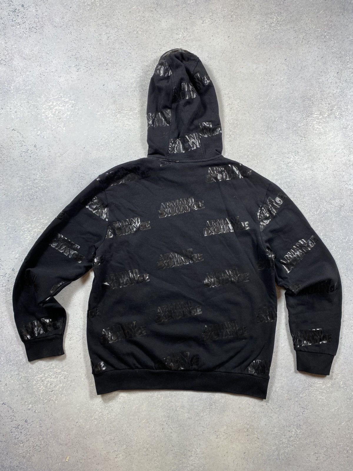 Armani Exchange Black hoodie - Armani Exchange model with embossed logo Size US M / EU 48-50 / 2 - 2 Thumbnail