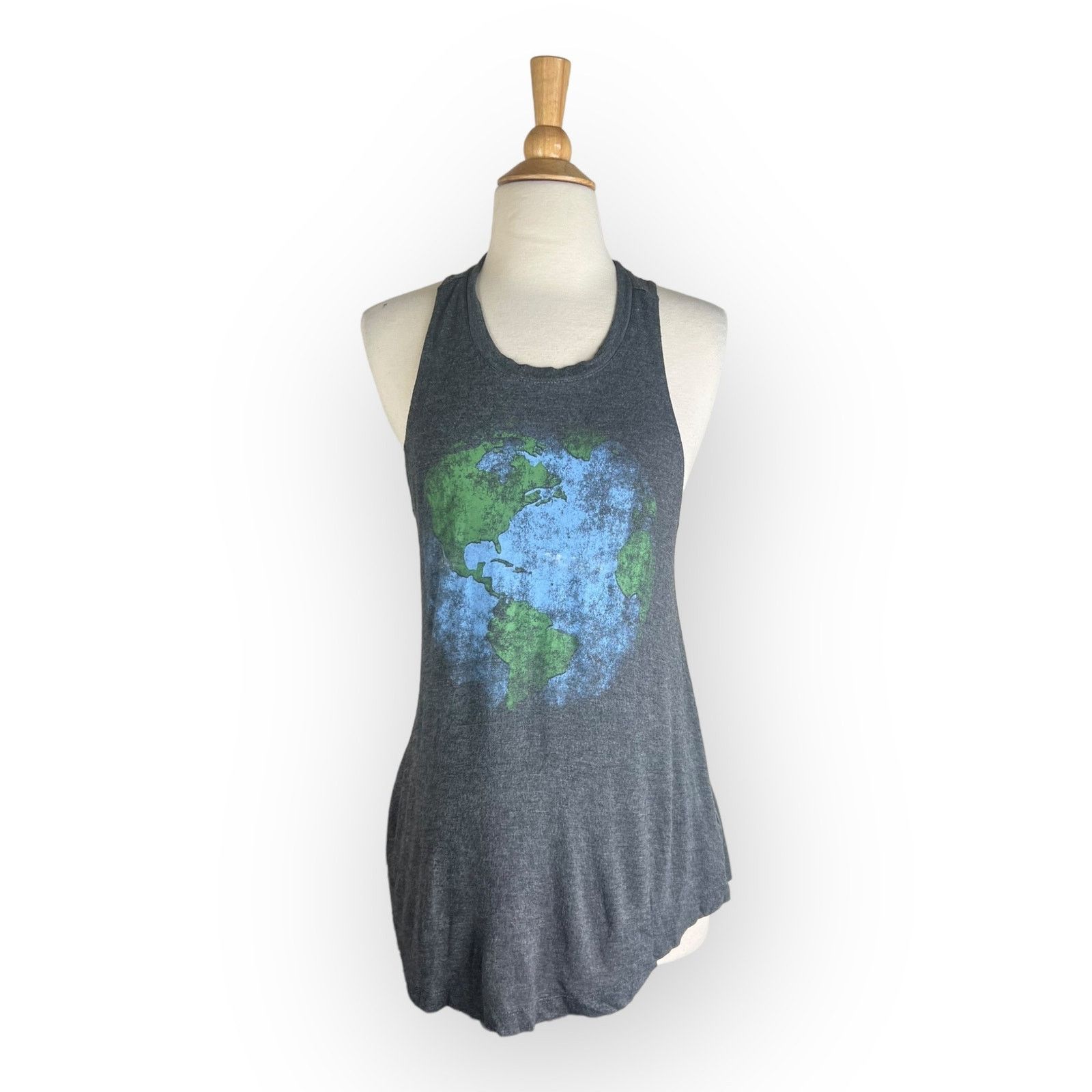Nordstrom Fifth Sun Gray Earth Tank - Unique Plant Earth Graphic Size S / US 4 / IT 40 - 1 Thumbnail