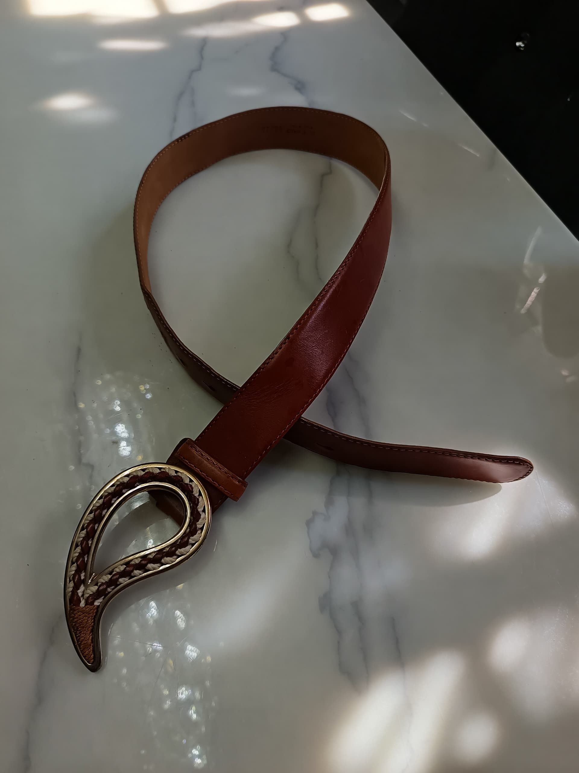 Etro × Leather × Vintage Etro leather made in Italy belt max size 29 inc Size ONE SIZE - 3 Thumbnail