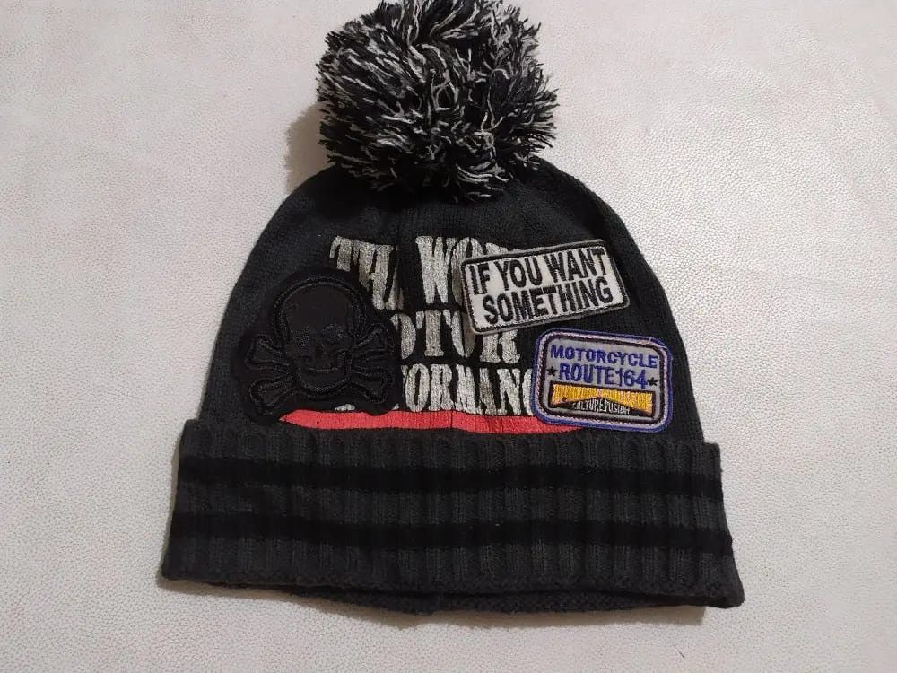 Japanese Brand Sky Bomber Skull Skeleton Punk Beanie Size ONE SIZE - 6 Thumbnail