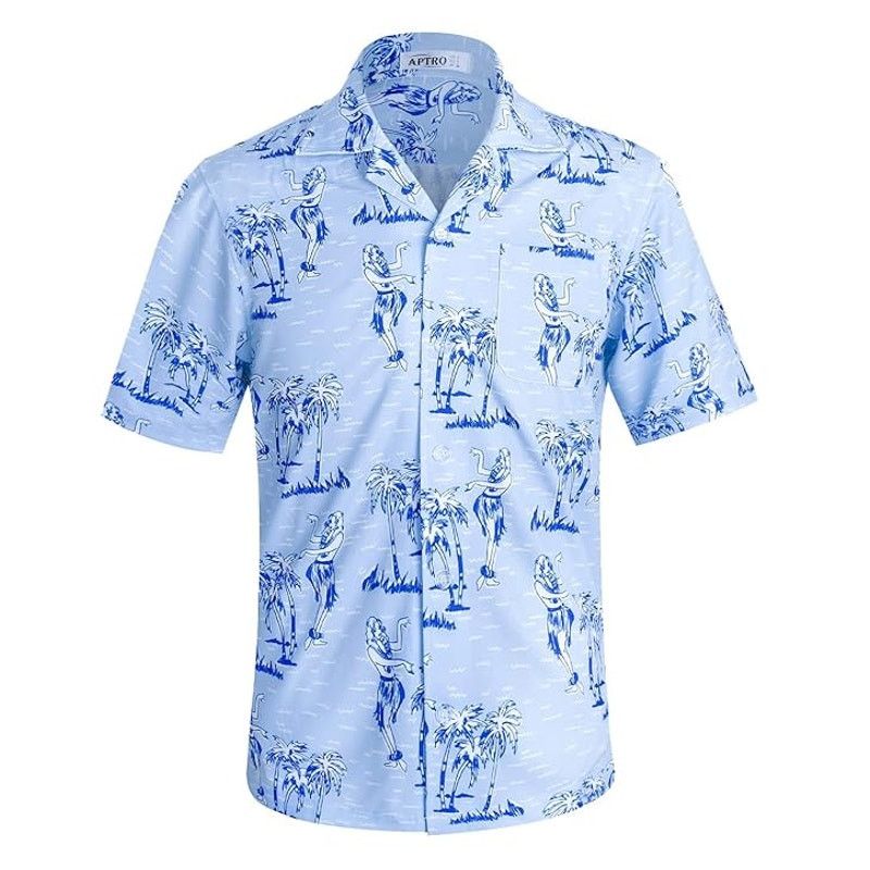 The Unbranded Brand 3XL Hawaiian Shirt Light Blue Tropical Print Hula Dancers Size US XXL / EU 58 / 5 - 1 Thumbnail