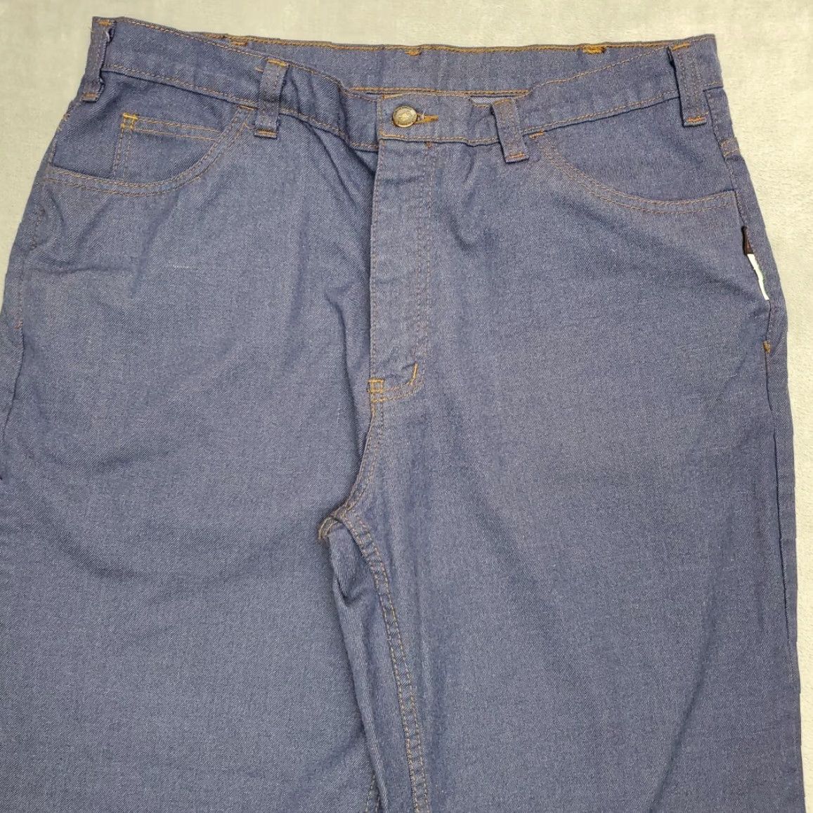 Denime VINTAGE Tough Duck FR Jeans Mens 36x36 Blue Denim Fire Flame Resistant Cargo Jeans Mens 36 Blue Denim 90s Mens Size US 36 / EU 52 - 4 Thumbnail