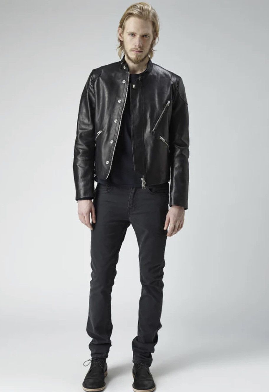 Acne Studios Acne Studios Neil Taped Leather Jacket Black Size Medium 48 Size US M / EU 48-50 / 2 - 1 Thumbnail