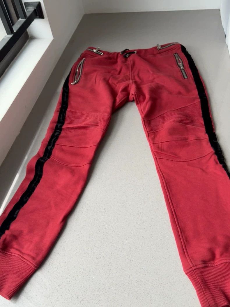 Balmain Balmain Red Moto Sweatpants for Winter Wear Size US 34 / EU 50 - 1 Thumbnail