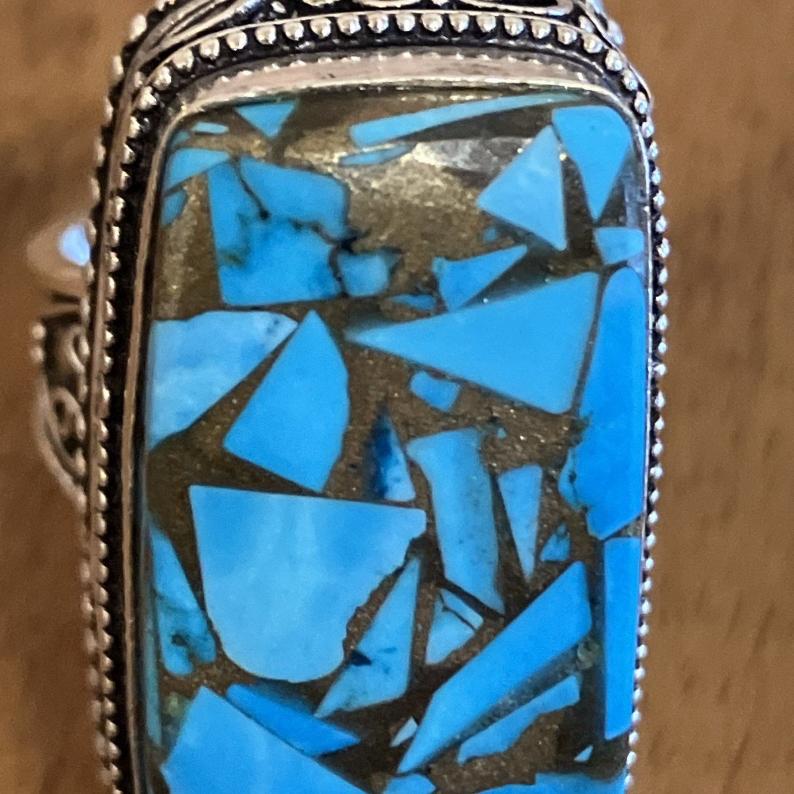 Handmade Blue Copper Turquoise Ring 925 Sterling Silver Southwestern Size ONE SIZE - 7 Thumbnail