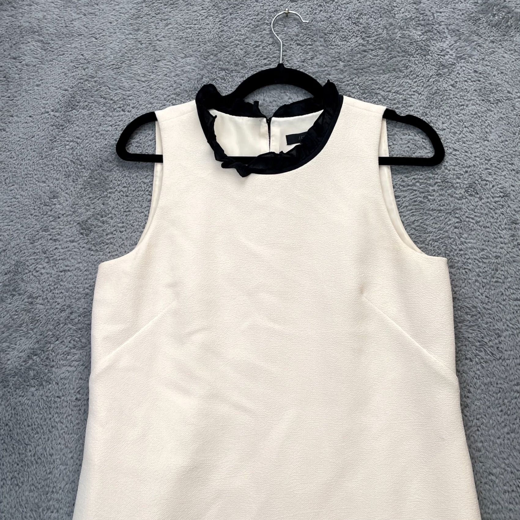 J.Crew J.CREW Dress Womens 6 Beige Shift Sleeveless Zip Lined Textured Round Neck Casual Party/Cocktail Size M / US 6-8 / IT 42-44 - 5 Thumbnail