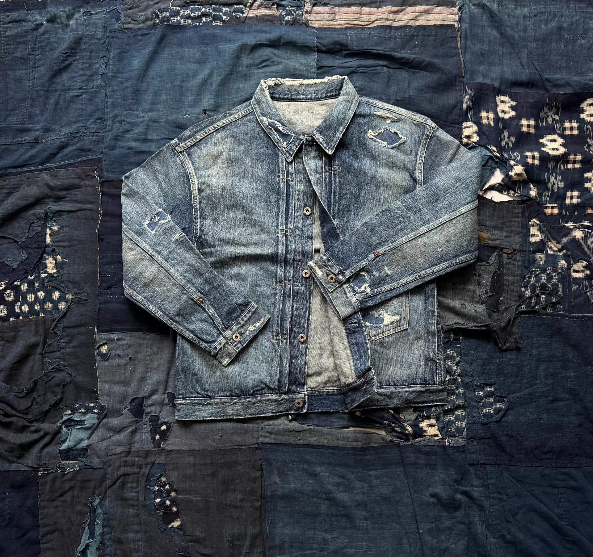 Madness MADNESS 24AW Type-I Aged Distress Denim Jkt Japan Size US L / EU 52-54 / 3 - 2 Thumbnail