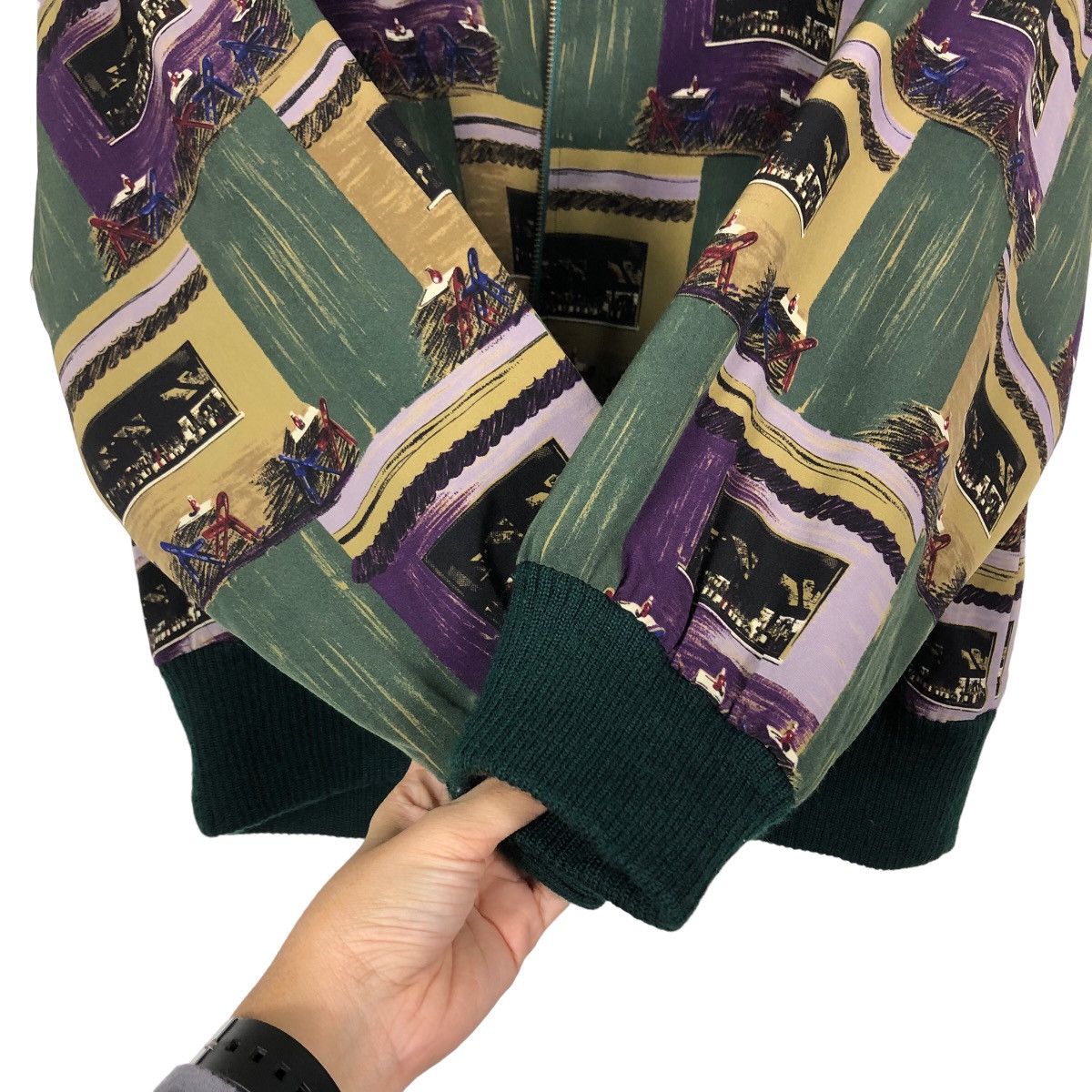 Japanese Brand 🔥90’s Vintage Bomber Jacket Colour Block Design Madam Chic Size M / US 6-8 / IT 42-44 - 11 Thumbnail