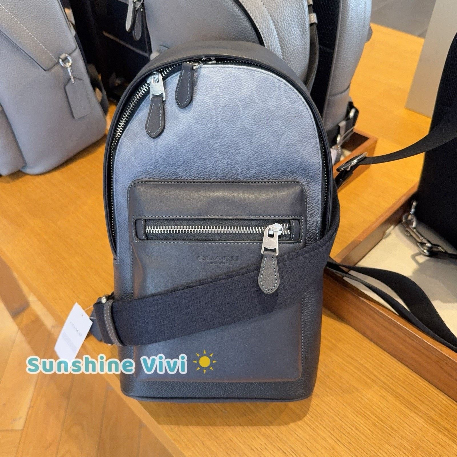 Coach NWT Coach Men's West Pack Signature Canvas CV924 Silver/Blue Size ONE SIZE - 1 Thumbnail