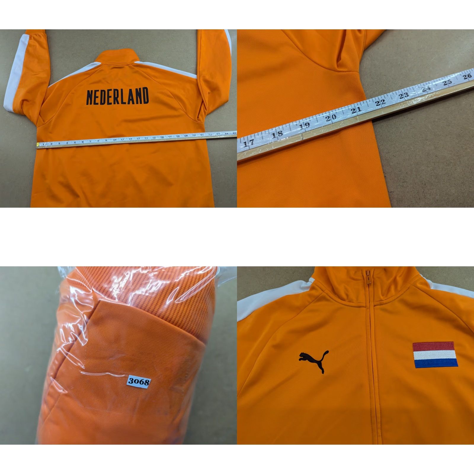 Puma PUMA Jacket Mens M Football Orange Full Zip Track Jacket Long Sleeve Quick Dry Water Resistant 2019 Netherlands - None Size US M / EU 48-50 / 2 - 8 Thumbnail