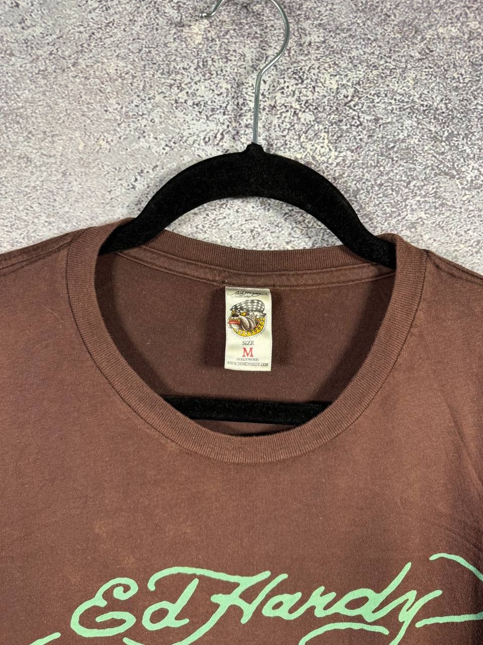 Designer × Ed Hardy × Vintage Don Ed Hardy Brown Bulldog Graphics Printed Logo T-Shirt M Size US M / EU 48-50 / 2 - 6 Thumbnail
