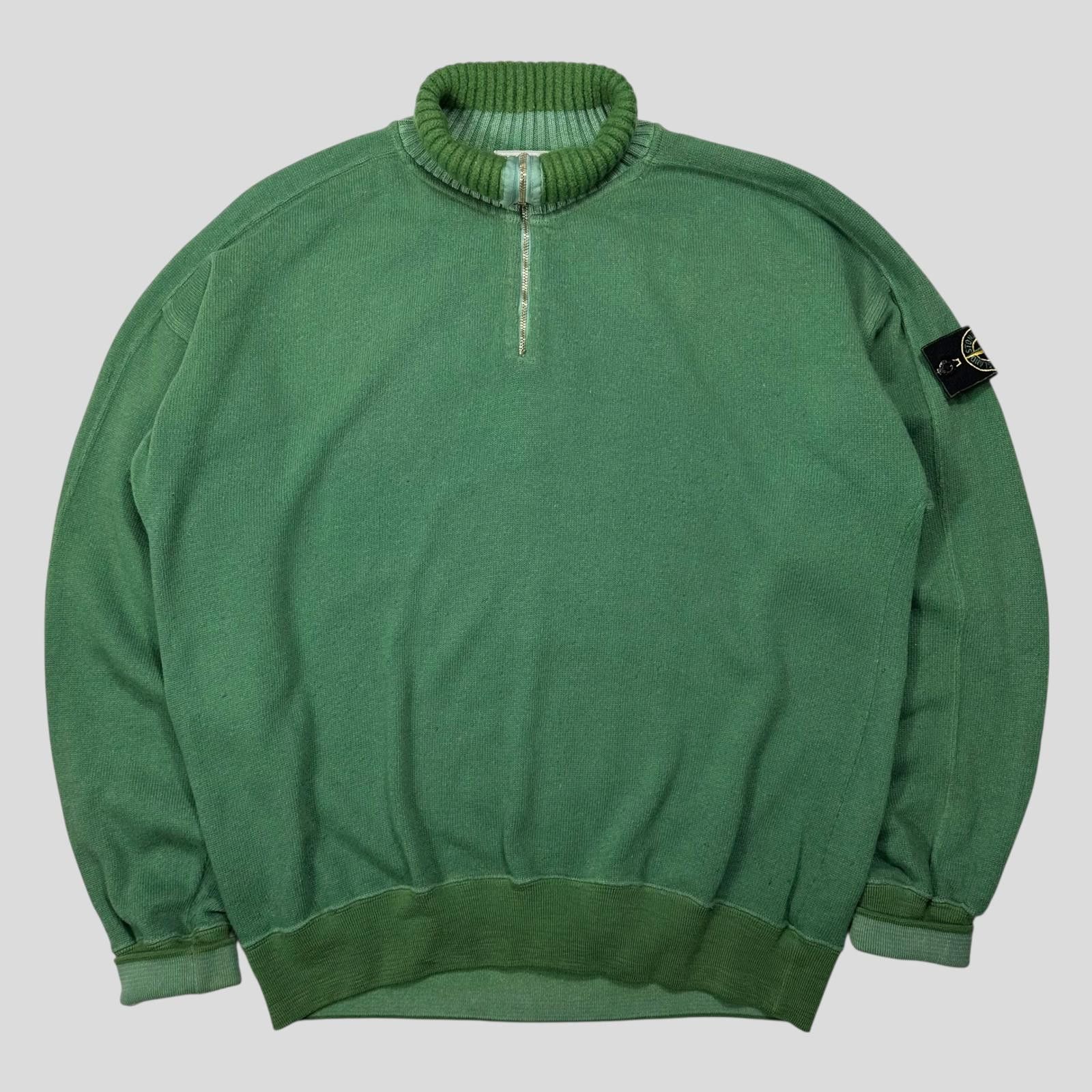 Stone Island Stone Island 1988 Thick 1/4 Zip Two-tone Pullover Knit - L Size US L / EU 52-54 / 3 - 4 Thumbnail