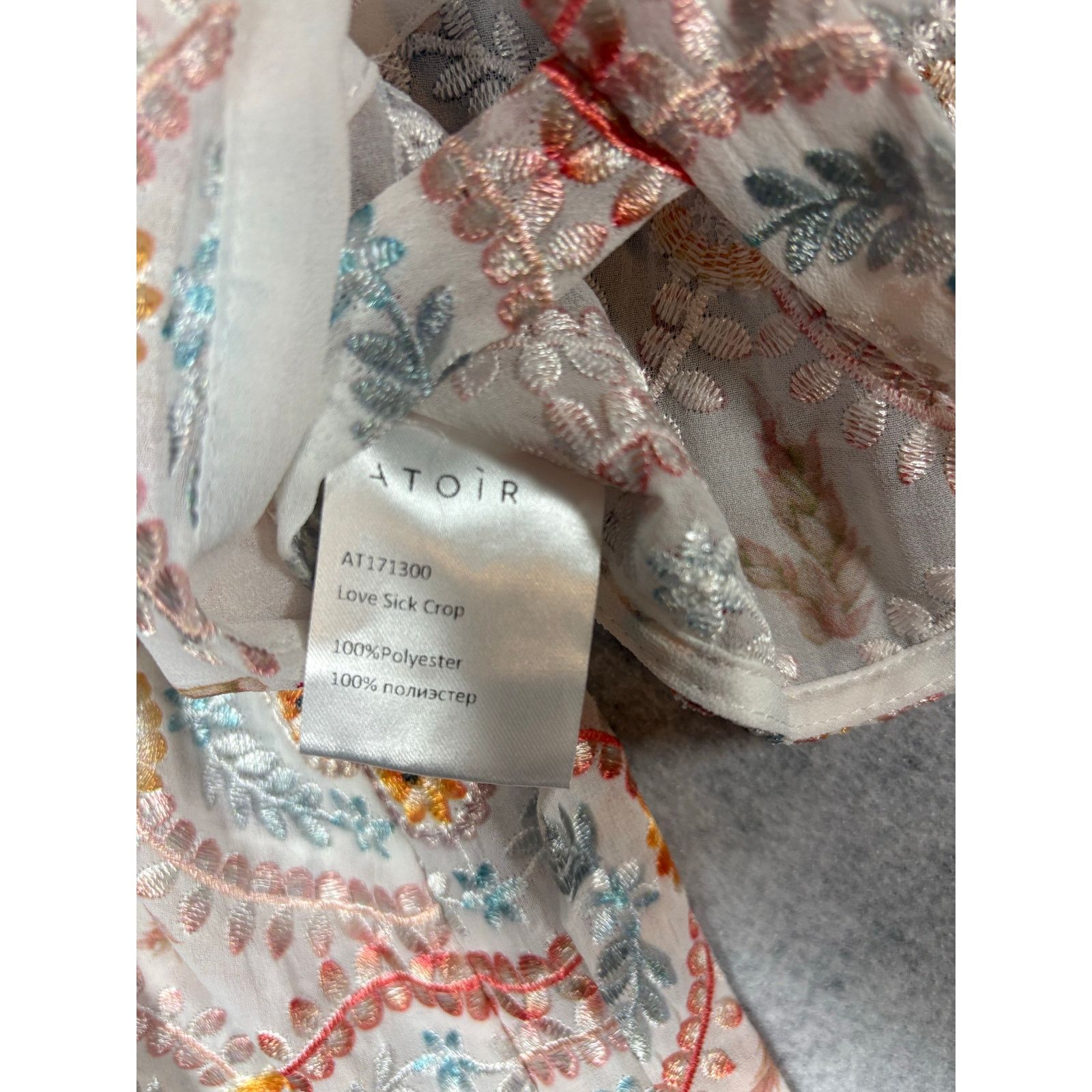 Other Atoir Love Crop Top Embroidered Boho Wrap Tie Size S #0509 Size S / US 4 / IT 40 - 6 Thumbnail
