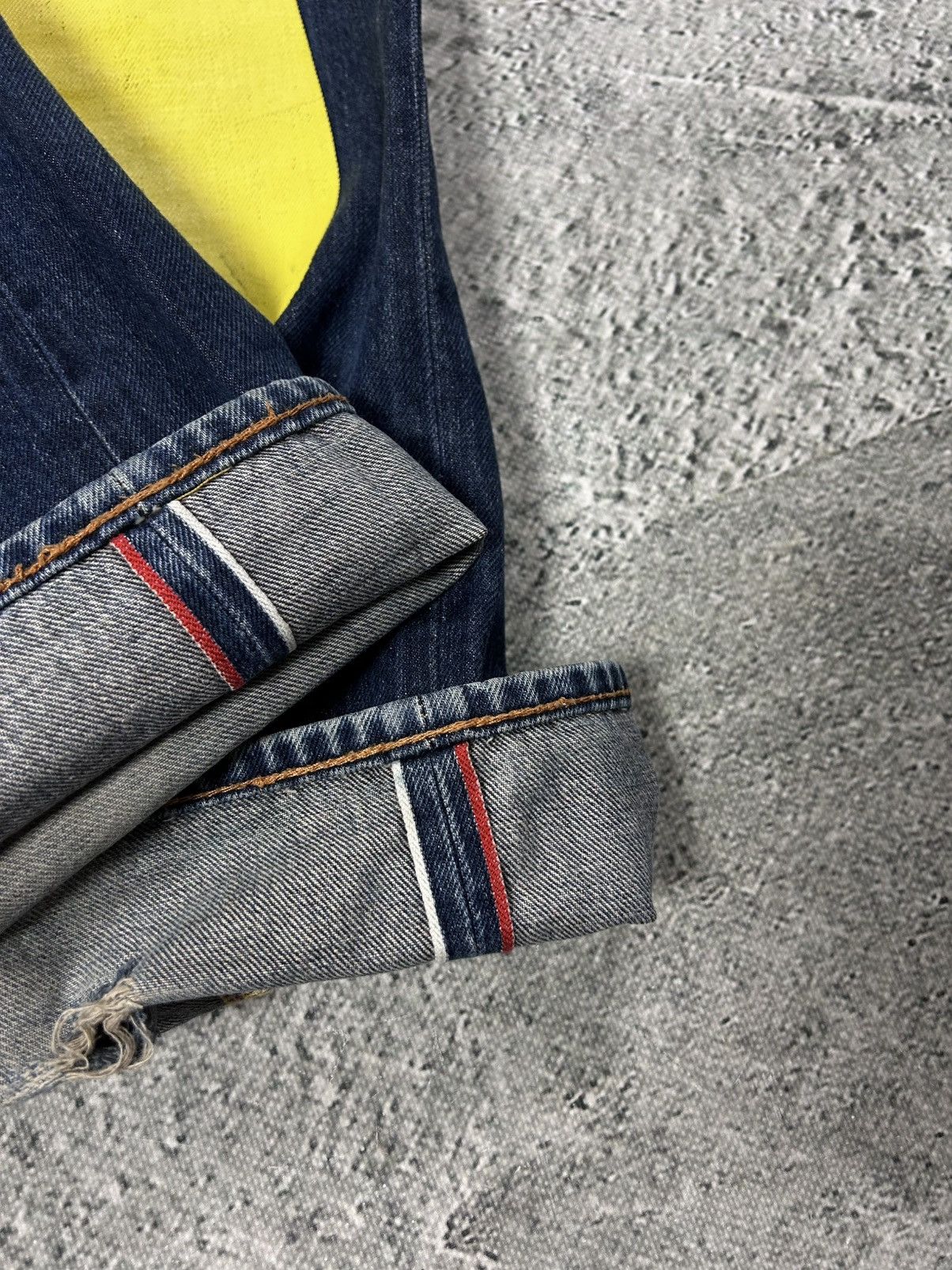 Evisu Evisu jeans daicock big logo yellow selvedge denim Size US 33 - 5 Thumbnail