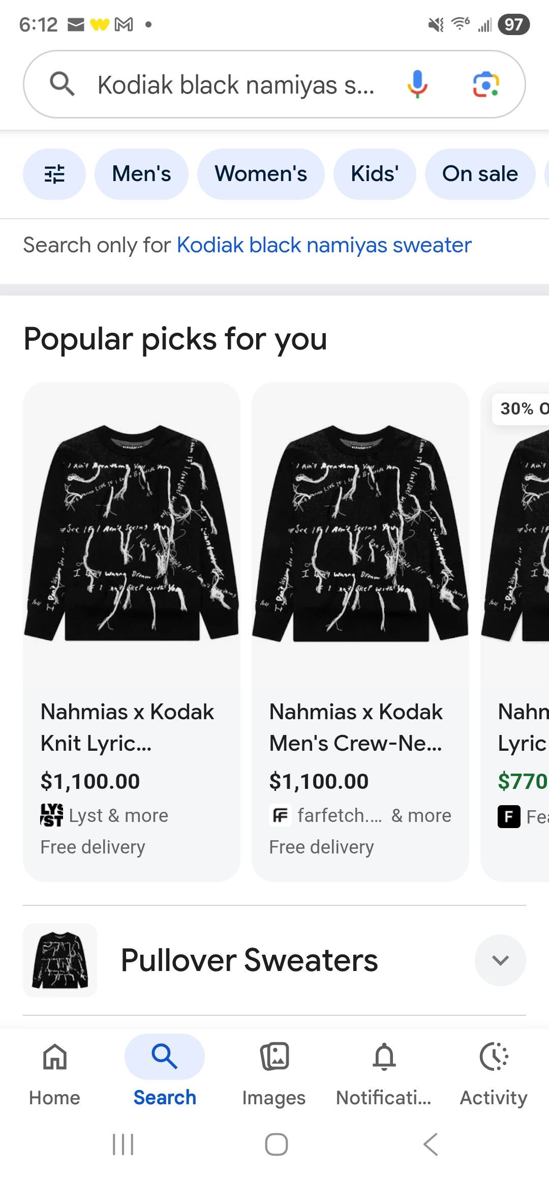 Nahmias Nahmias X Kodak Black Mens Crewneck Sweater Size US XL / EU 56 / 4 - 18 Thumbnail