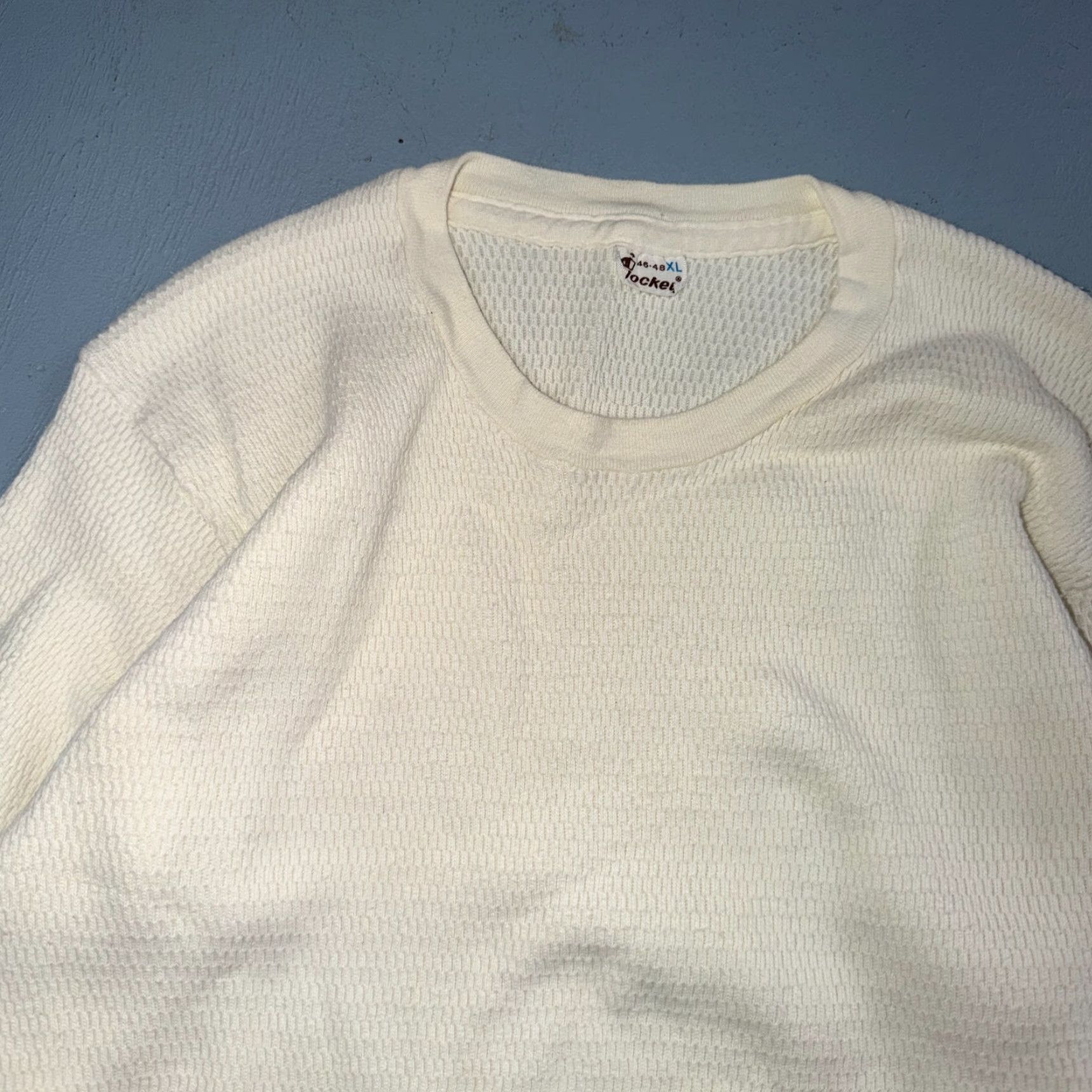 Jockey Jockey VTG 1960s Shirt Ivory Waffle Knit Thermal Long Sleeve XL Cotton 100% Casual Mens/Vintage Shirt Size US XL / EU 56 / 4 - 2 Thumbnail