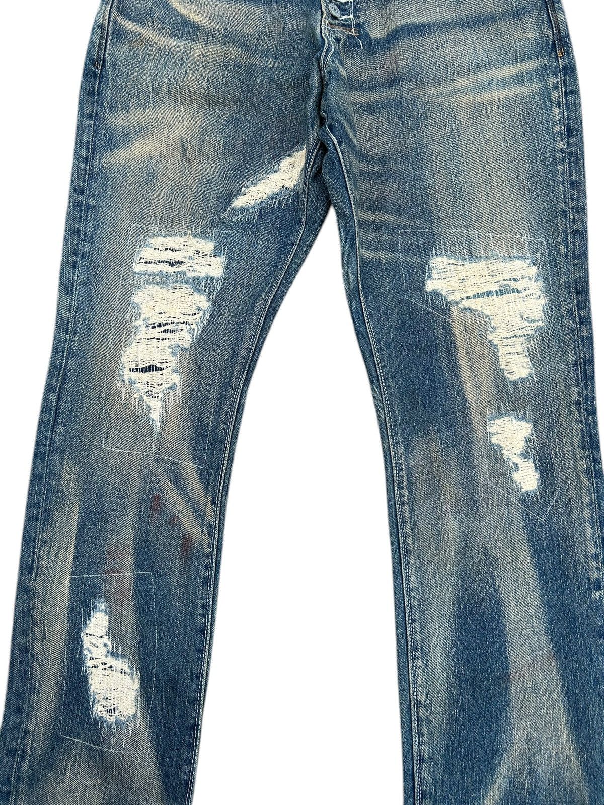 Kapital BONDS AND PEACE BUCKLE BACK JAPANESE DISTRESSED DENIM JEANS Size US 32 / EU 48 - 6 Thumbnail