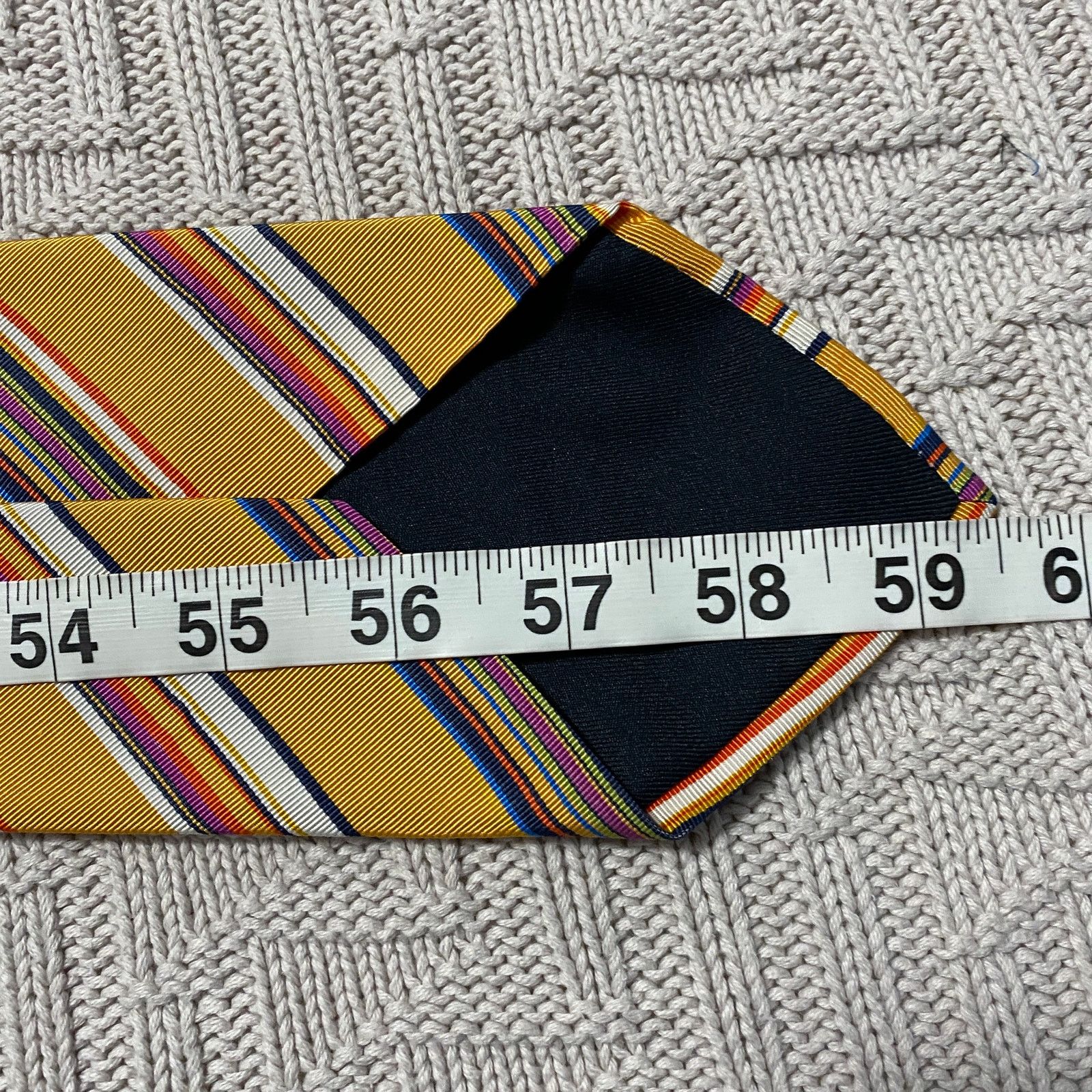 Altea yellow striped silk tie