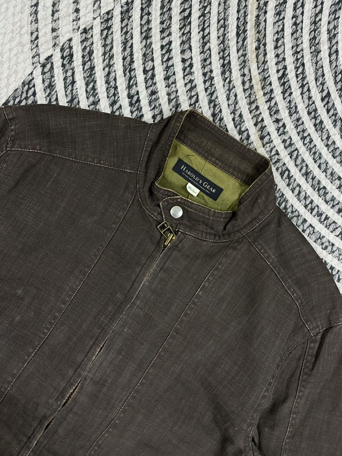Japanese Brand Vintage Harold Gear Denim Brown Zipper Jacket Size US M / EU 48-50 / 2 - 7 Thumbnail